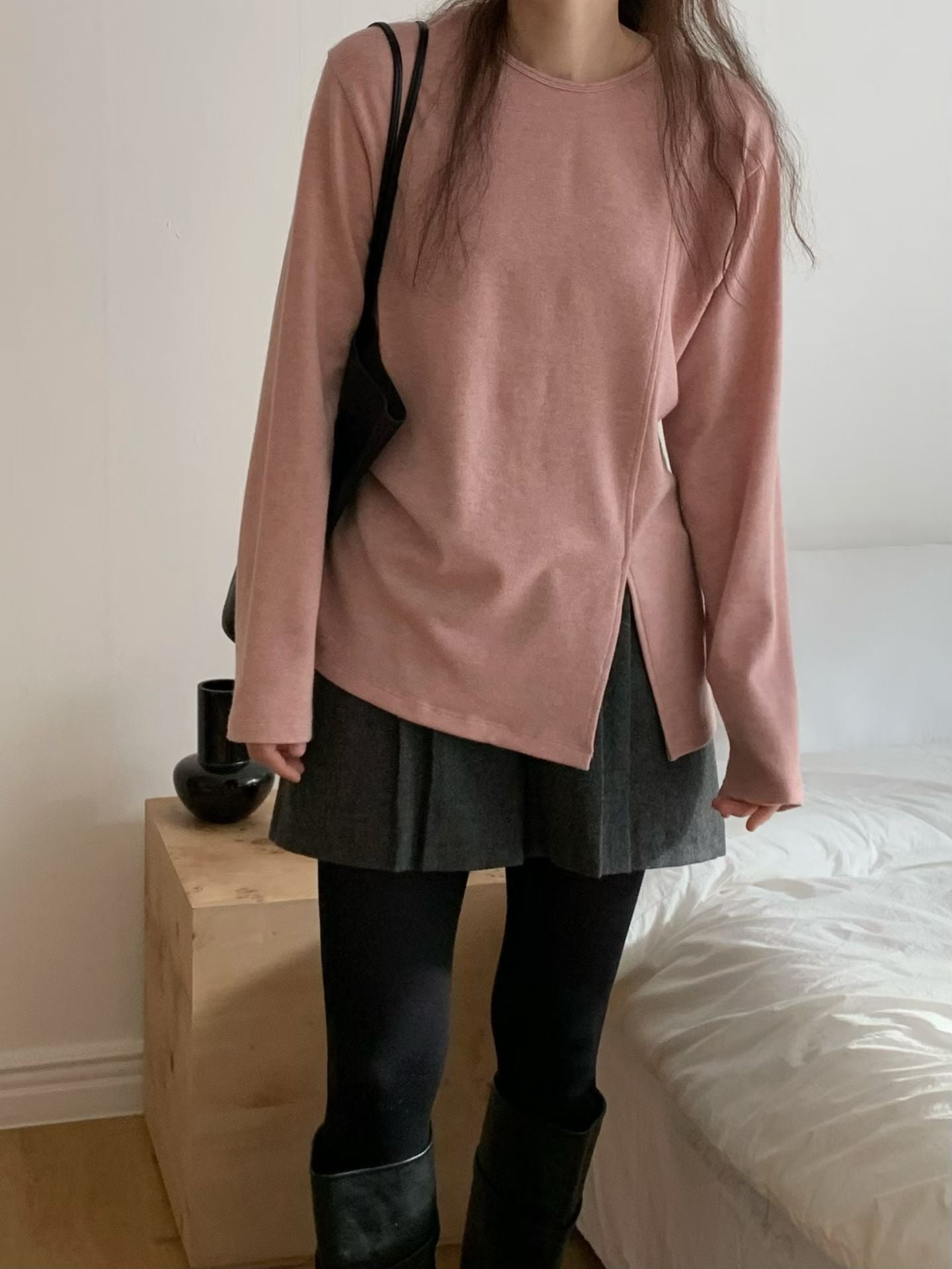 ♡極簡斜裁舒適長T♡ (C251243)