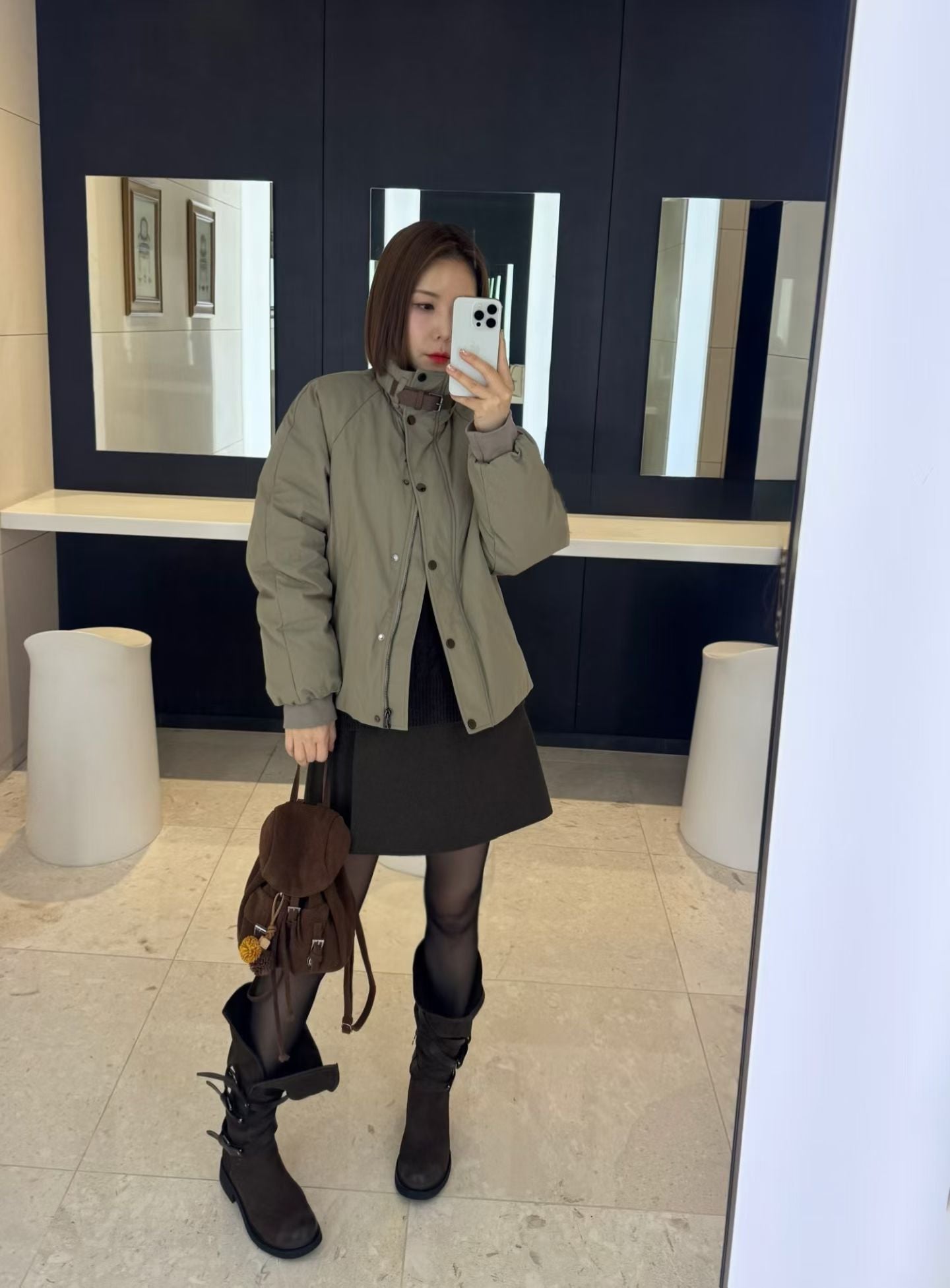 ♡帥氣質感扣帶暖絨外套♡ (C251221)