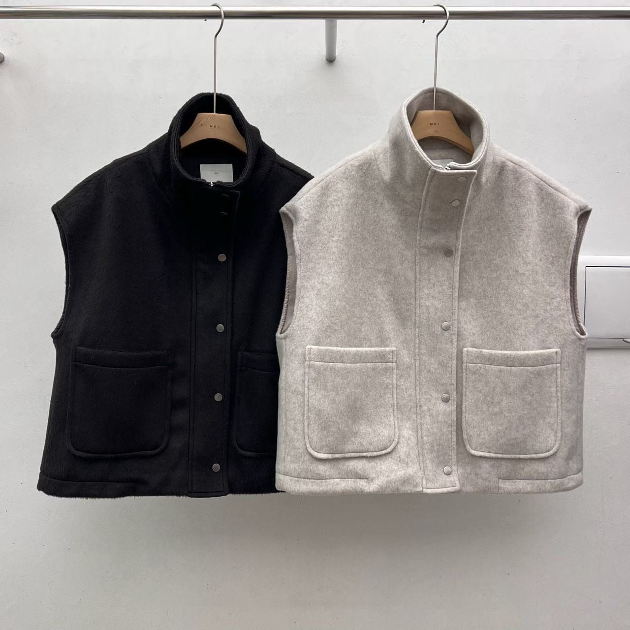 ♡翻領羊毛束口帶背心♡ (C251168)