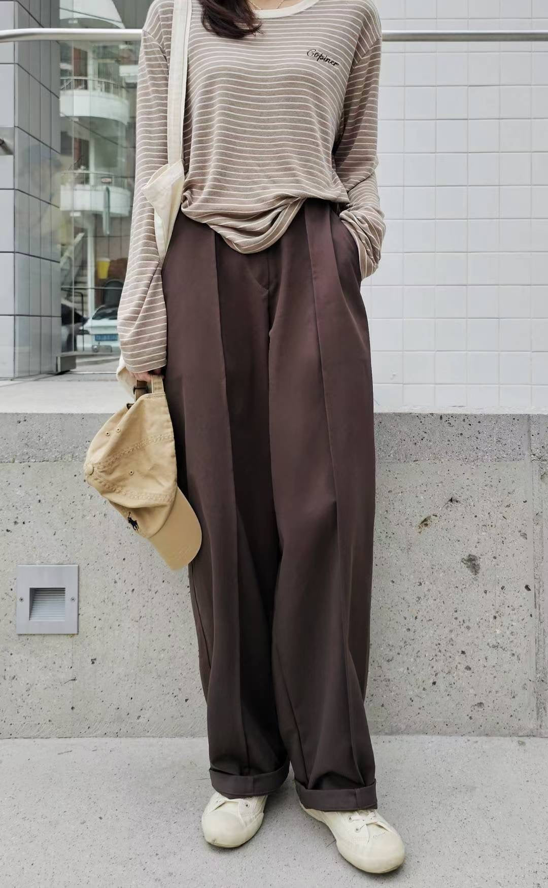 ♡Oni家♡時髦的繭型休閒長褲 (C251143)