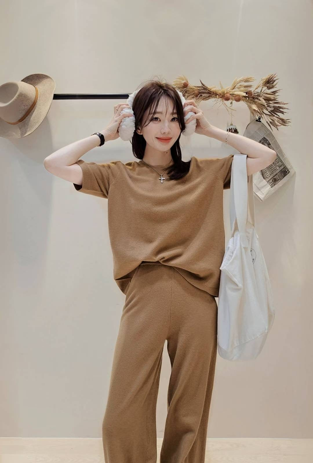 ♡Oni家♡100%羊絨喀什米爾修身長褲 (C251286)