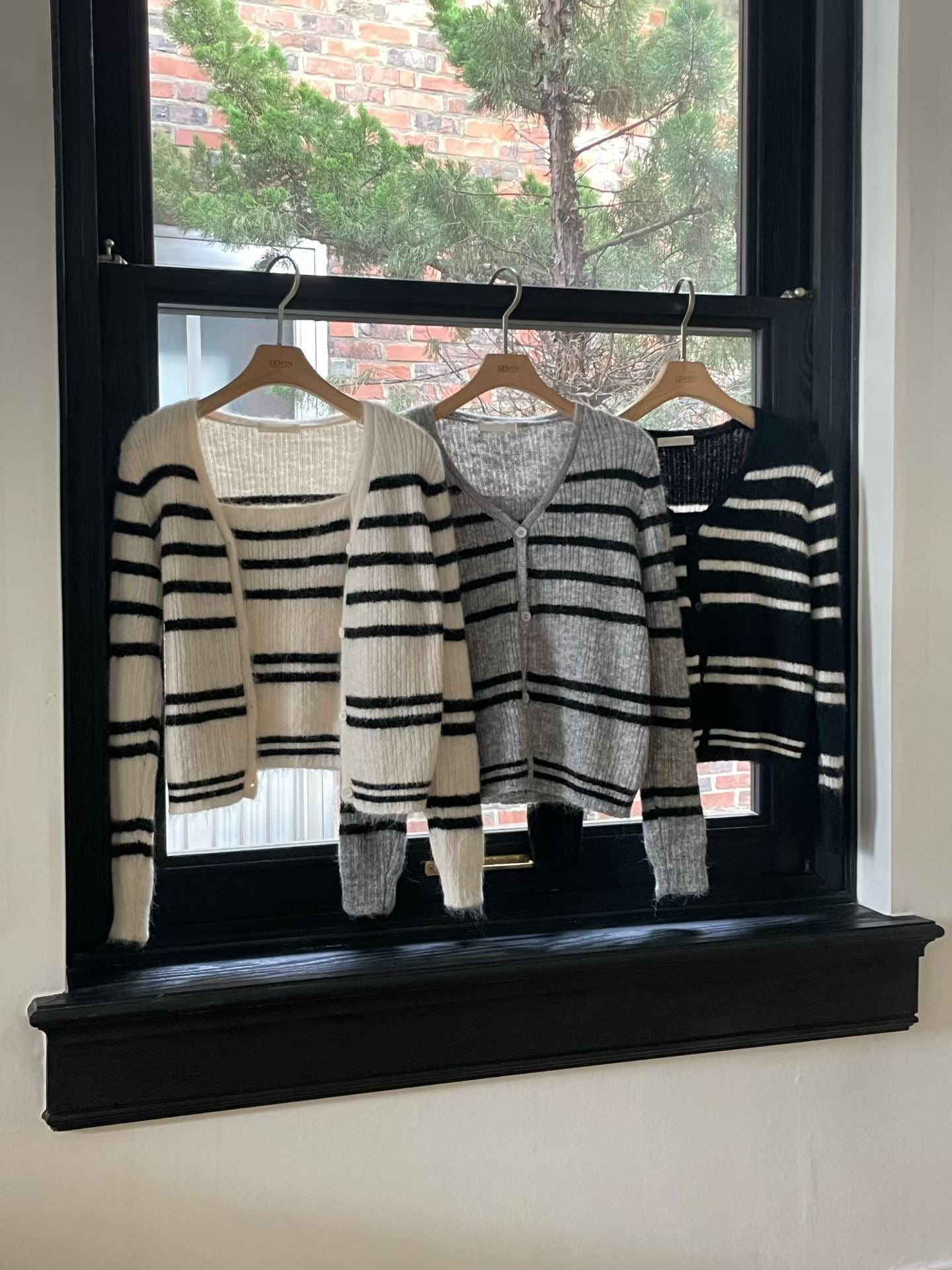 ♡實搭條紋細肩帶開衫兩件組♡ (C251126)