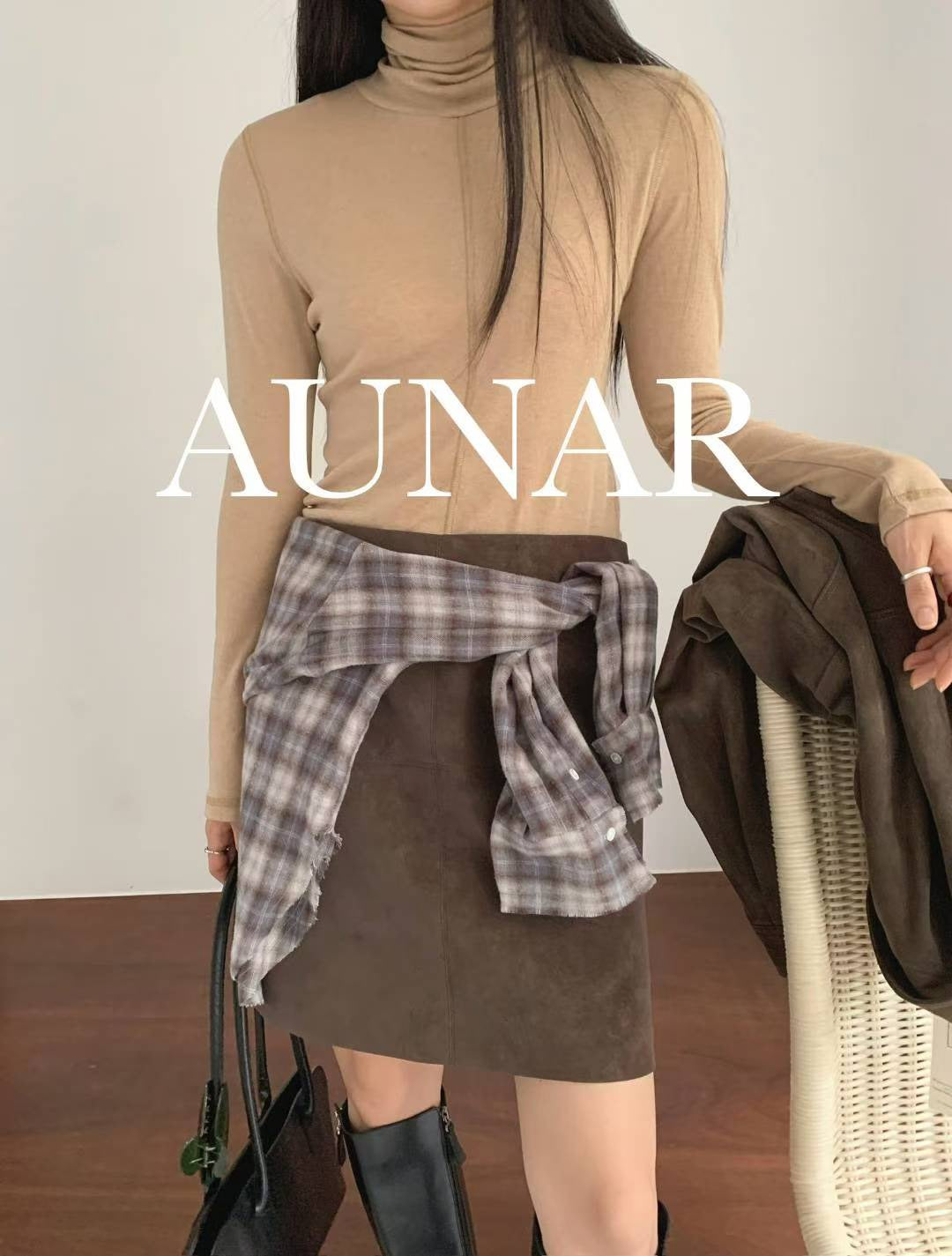 ♡霧感麂絨H線短裙♡ (C251163)