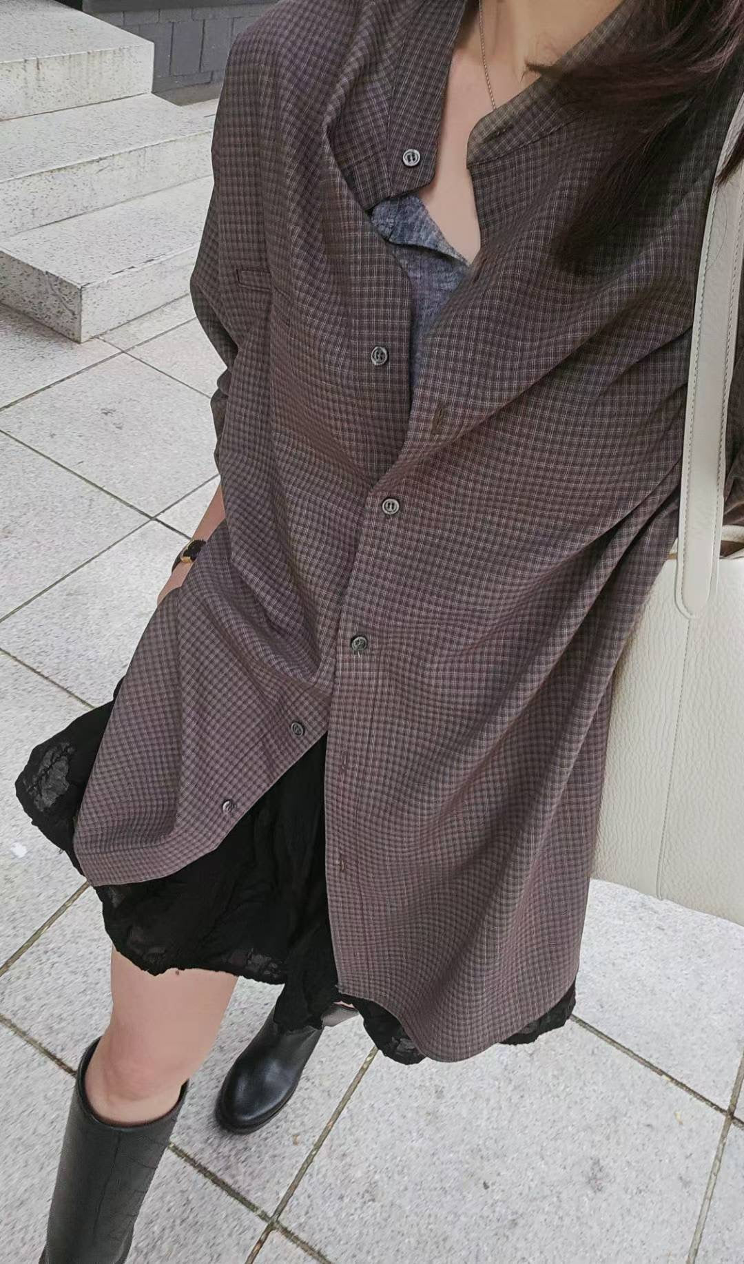 ♡Oni家♡韓里韓氣的格子襯衫 (C251206)