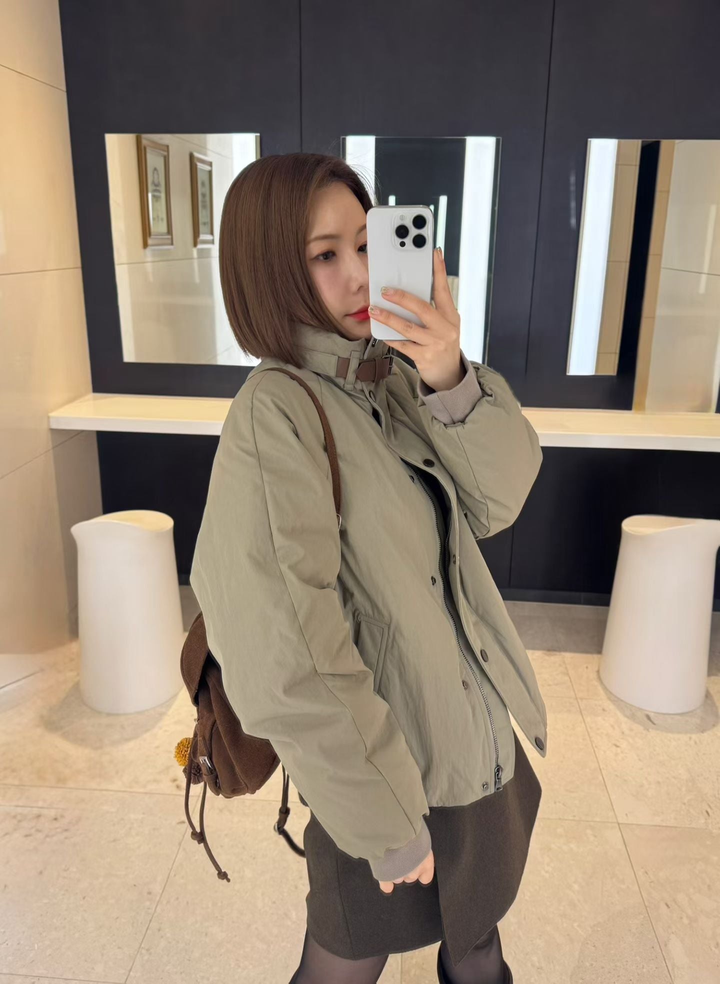 ♡帥氣質感扣帶暖絨外套♡ (C251221)