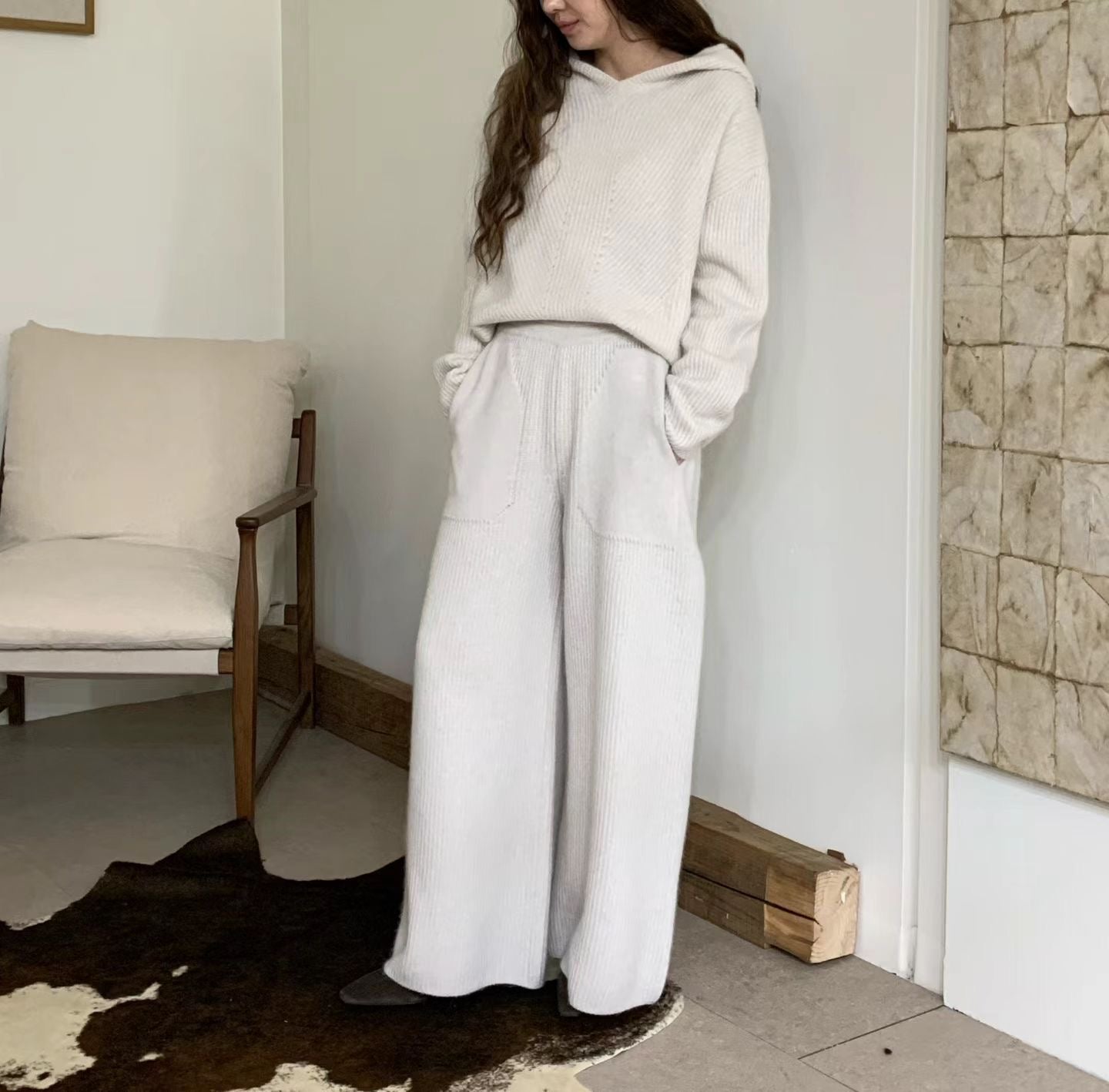 ♡氣質Oni家♡雲織柔暖立體紋連帽針織衫 (C251227)