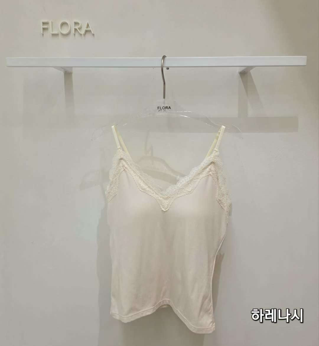 ♡純棉蕾絲V領Bra Top♡ (C250921)