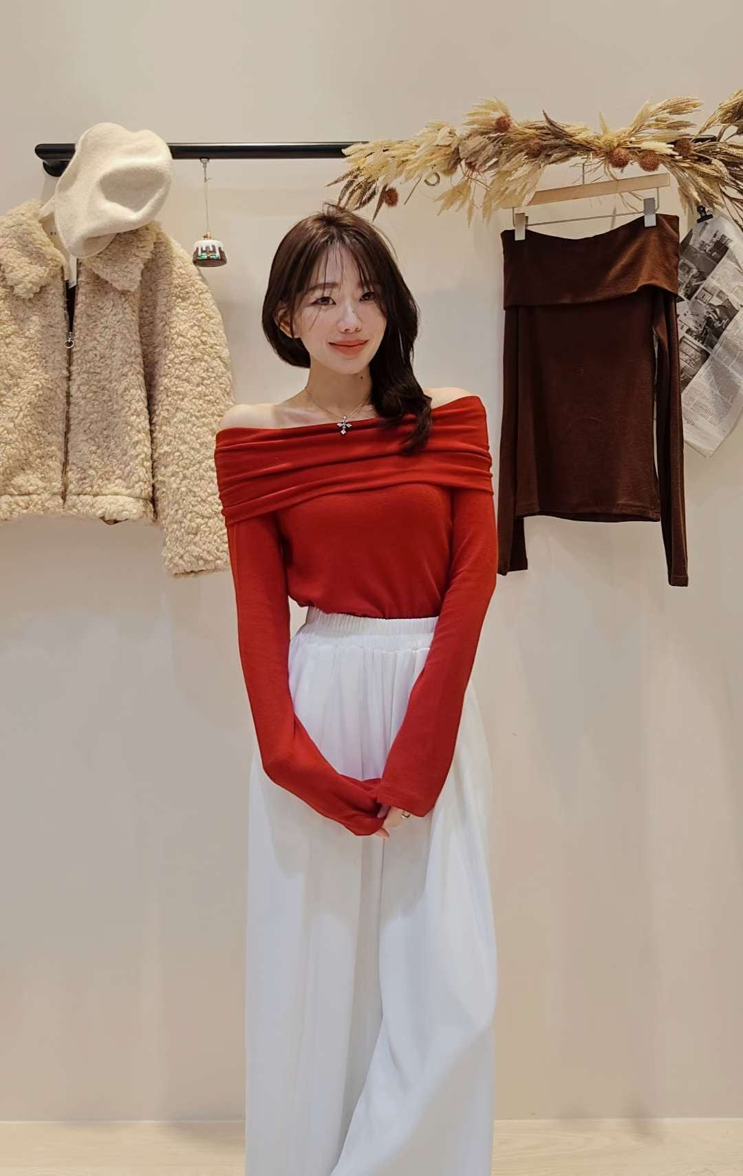 ♡Oni家♡多穿法露肩天絲羊毛超彈力T (C251260)