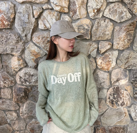 ♡軟綿休閒I need a Day Off針織T♡ (C251149)