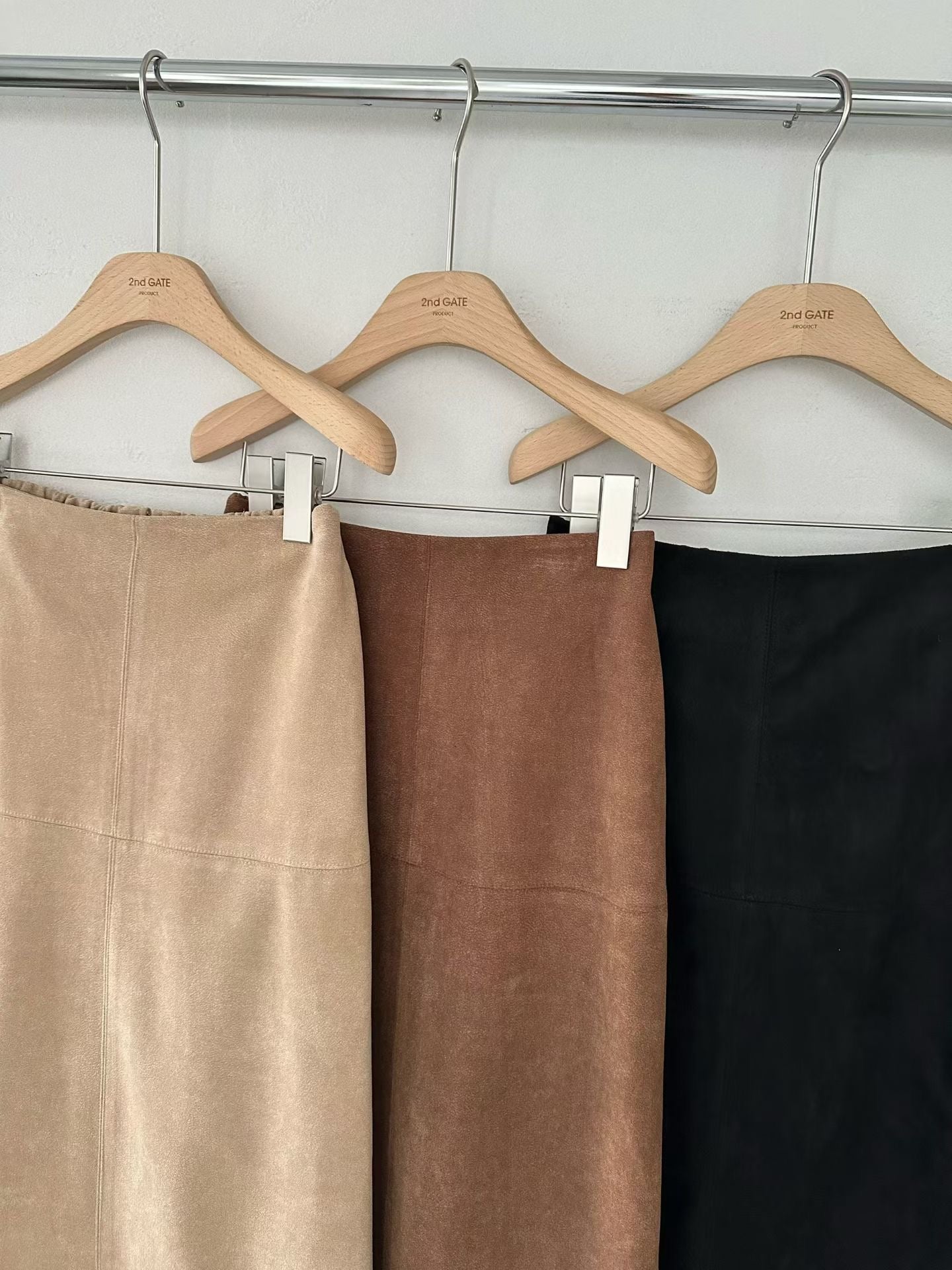 ♡都會微彈麂皮感中長裙♡ (C251117)