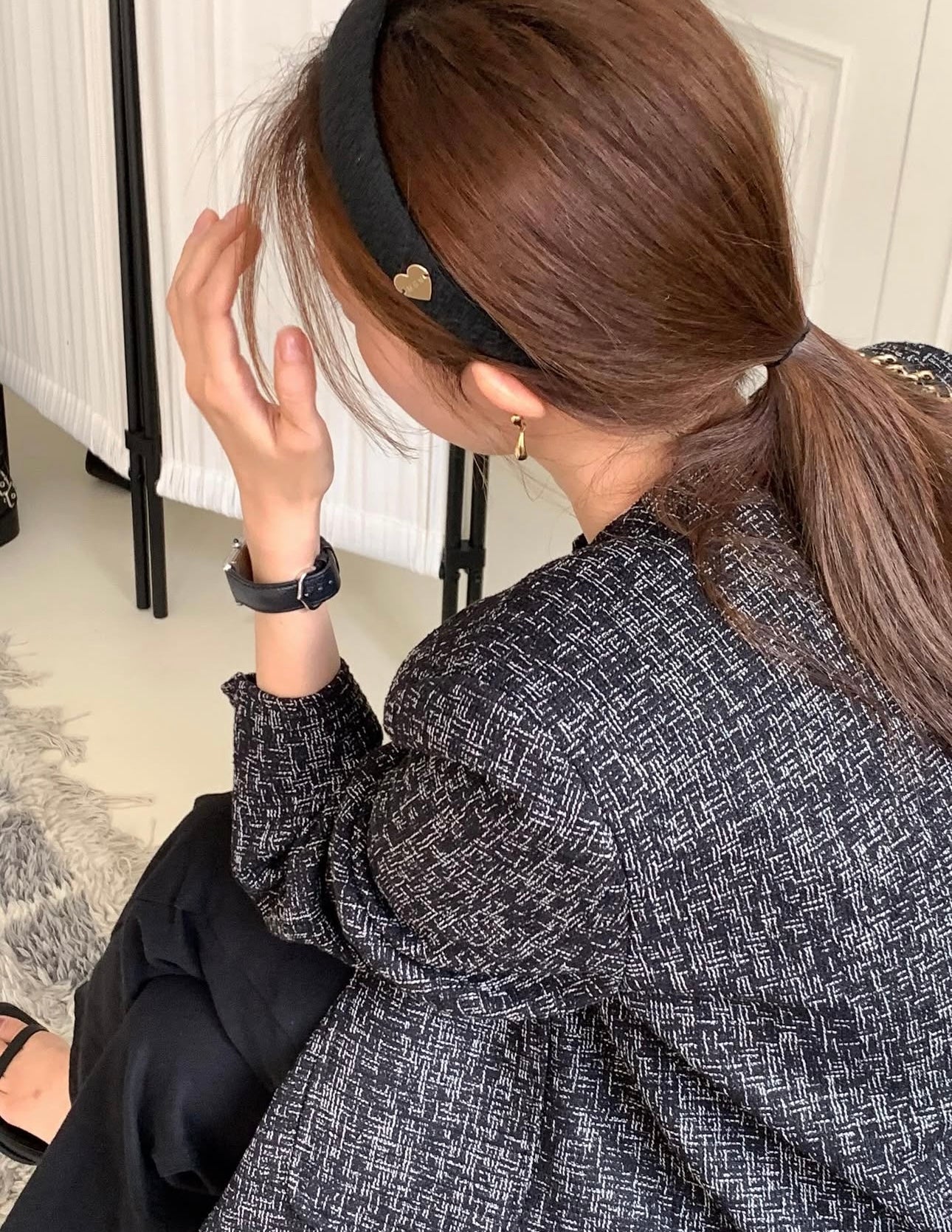 ♡質感手工小香金心Logo髮箍♡ (C251032)