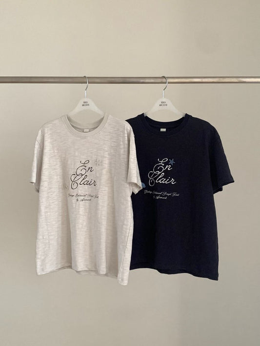♡法式刺繡字母短袖T恤♡ (C260635)
