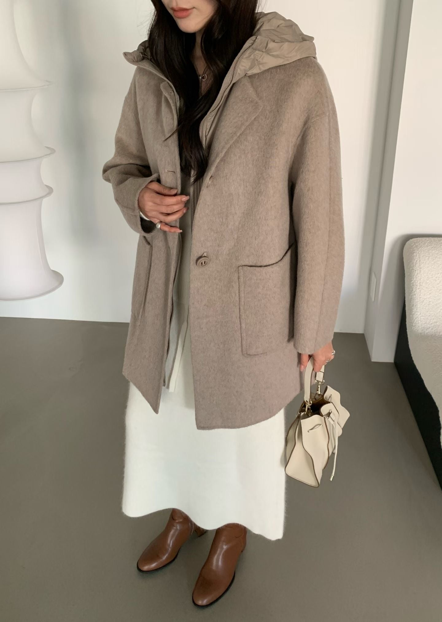 ♡實穿保暖二件式三穿毛呢大衣♡ (C251215)