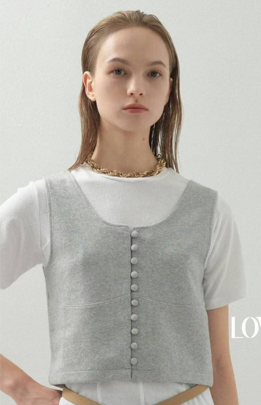 ♡質感排扣馬甲背心上衣♡ (C251164)