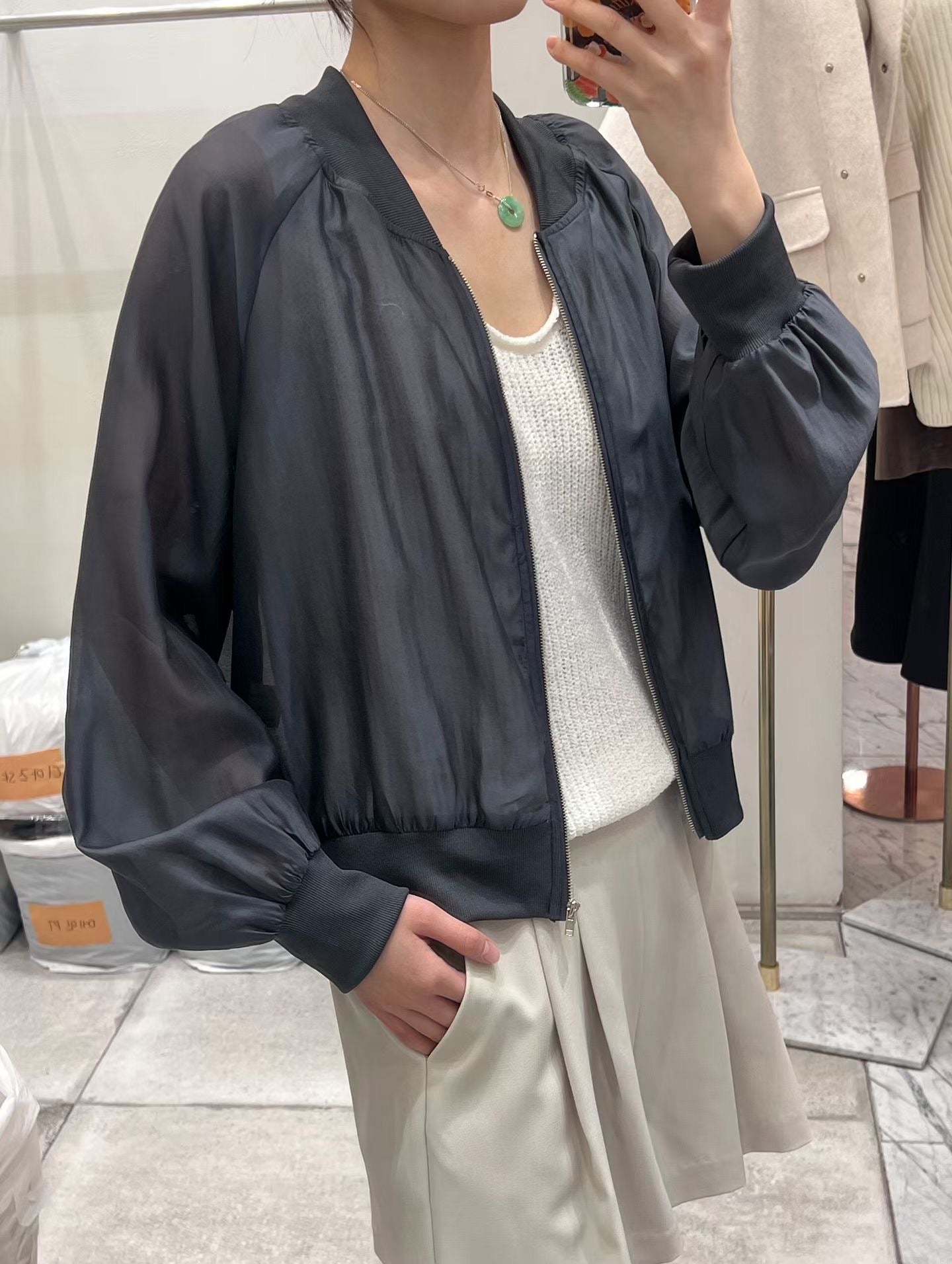 ♡溫柔高級感天絲飛行外套♡ (C260325)