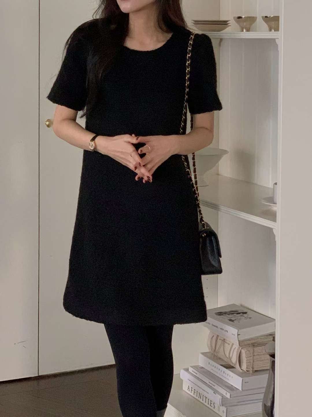 ♡都會小香風毛呢短袖裝洋♡ (C251280)