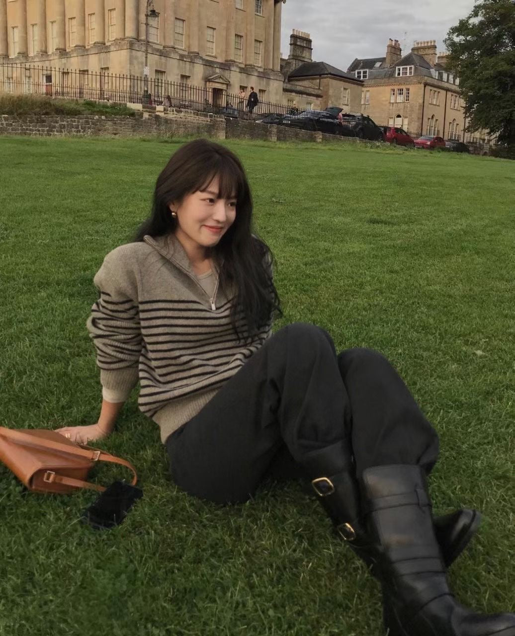 ♡經典法式半高領條紋針織衫♡ (C251009)