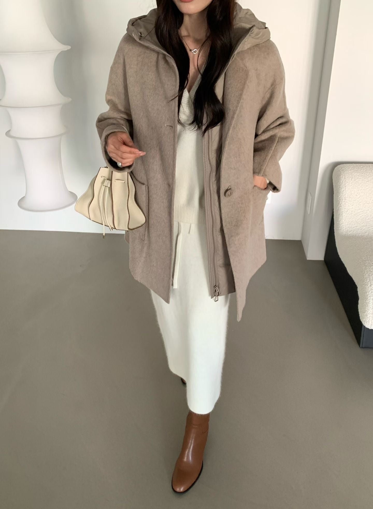 ♡實穿保暖二件式三穿毛呢大衣♡ (C251215)