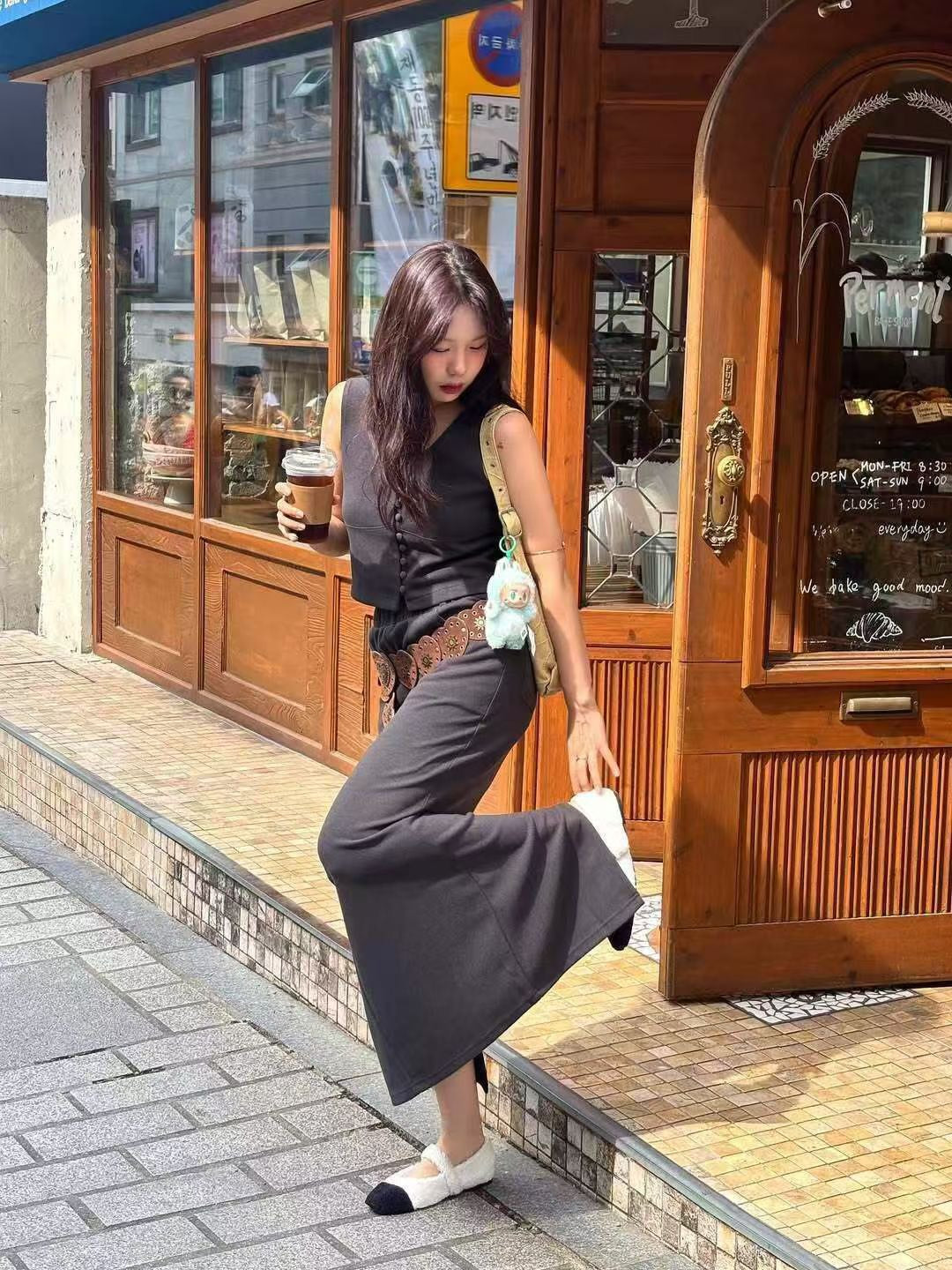 ♡軟挺顯瘦百搭直線長裙♡ (C251165)