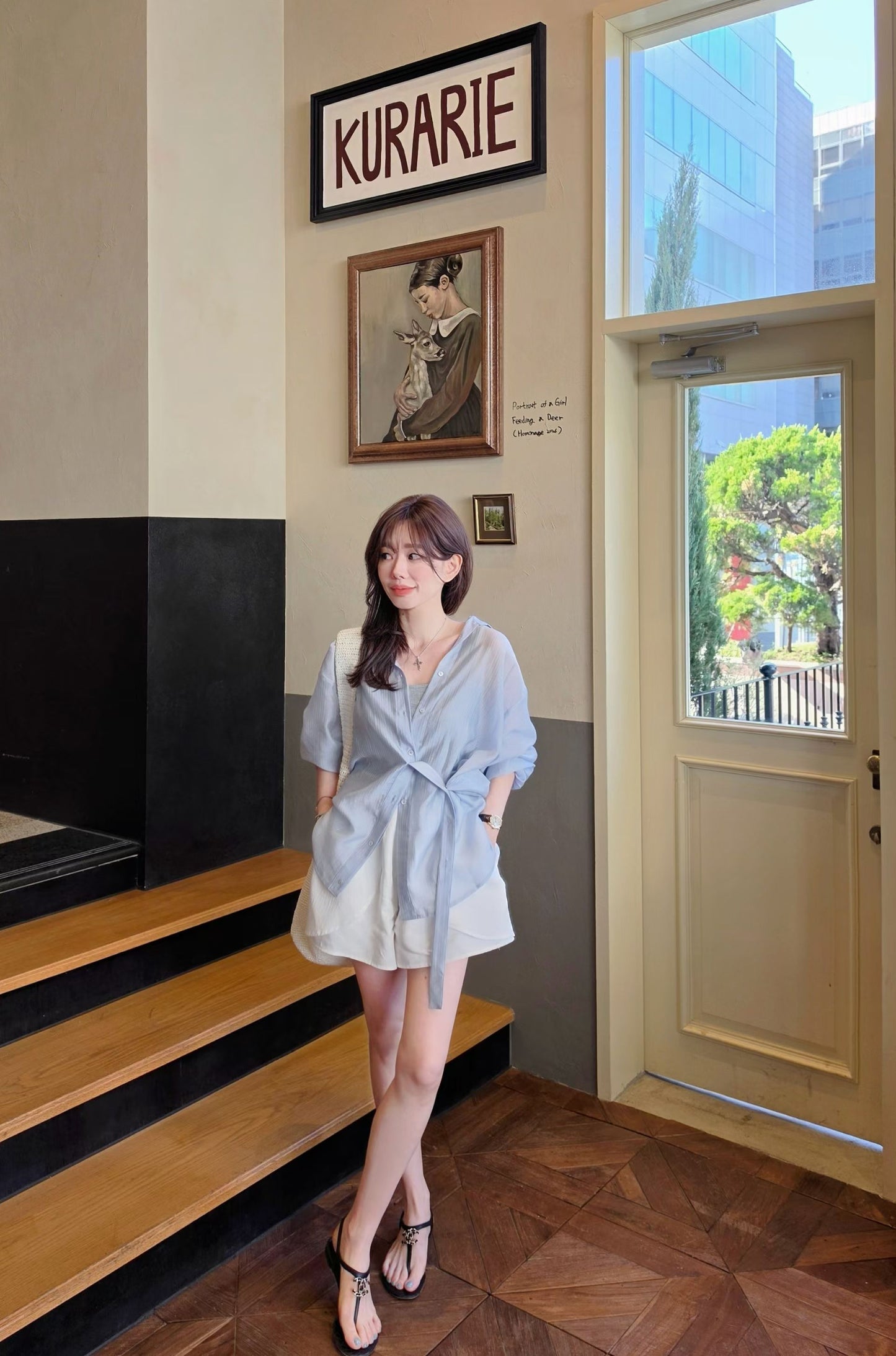 ♡Oni家♡休閒空氣感天絲條紋襯衫 (C260605)