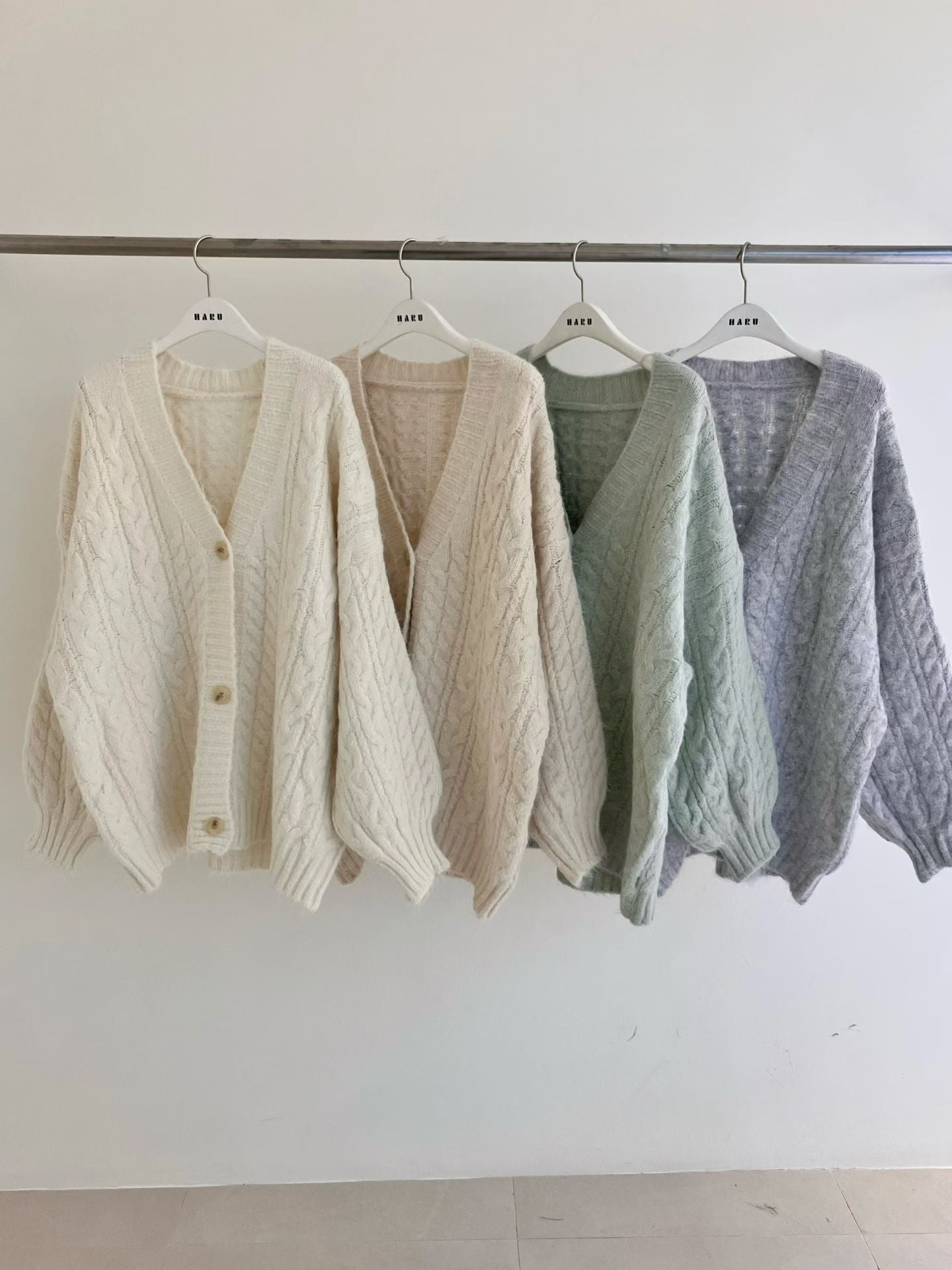 ♡奢柔麻花織紋寬袖開襟衫♡ (C251246)