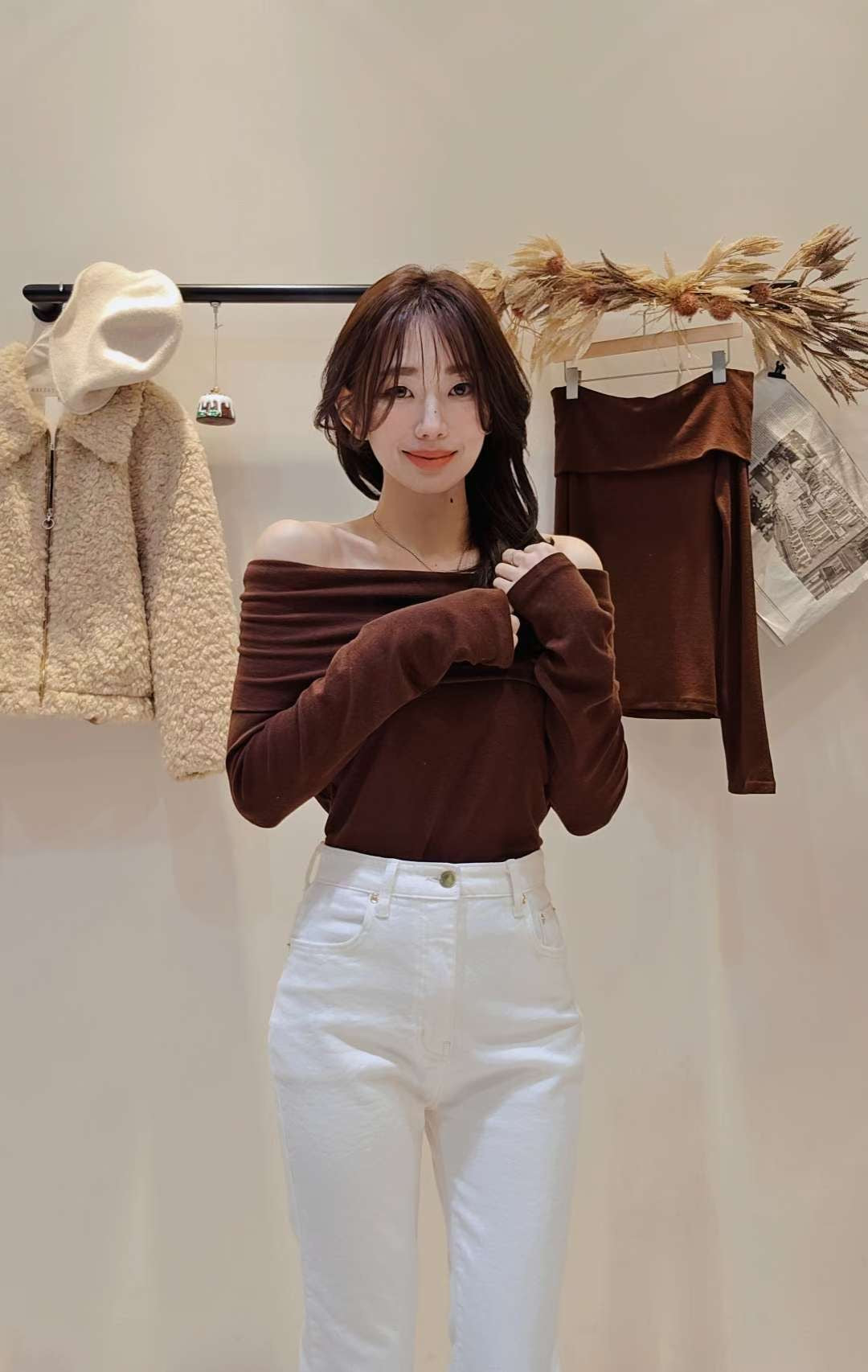 ♡Oni家♡多穿法露肩天絲羊毛超彈力T (C251260)