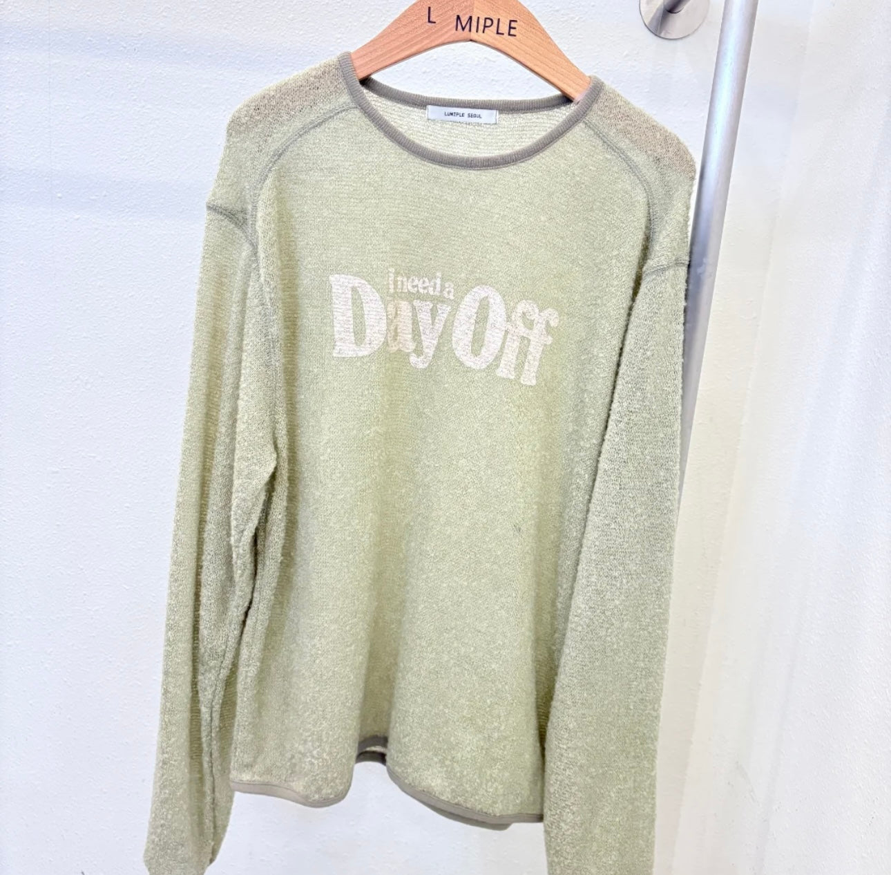 ♡軟綿休閒I need a Day Off針織T♡ (C251149)