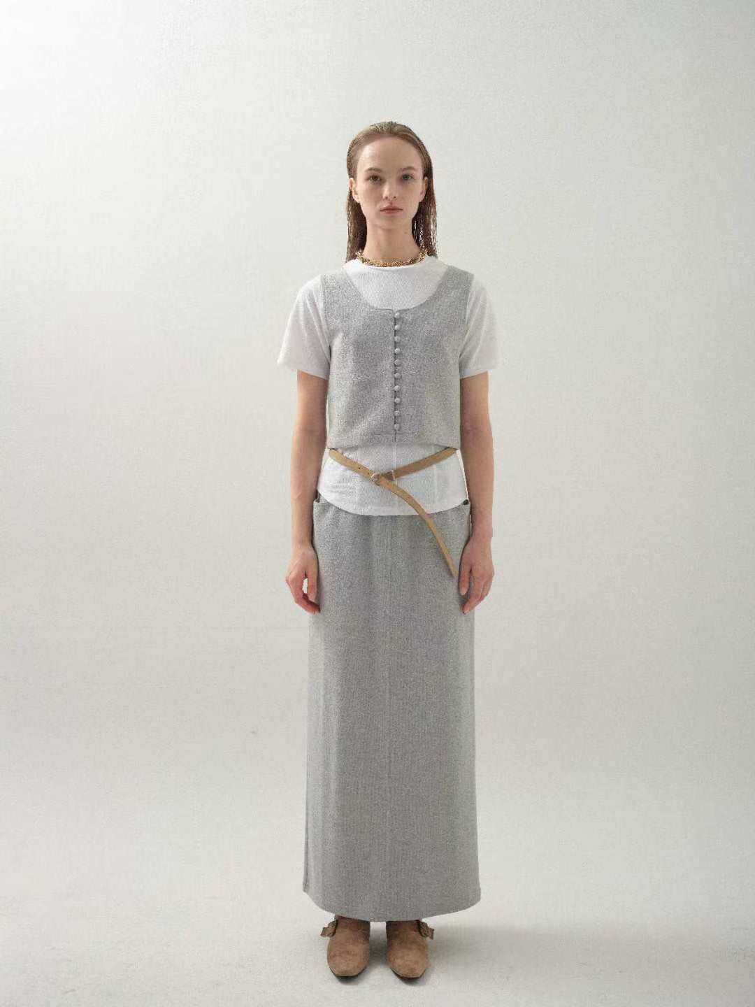 ♡軟挺顯瘦百搭直線長裙♡ (C251165)