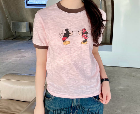 ♡Disney授權米奇米妮心動互動短袖T♡ (C260525)