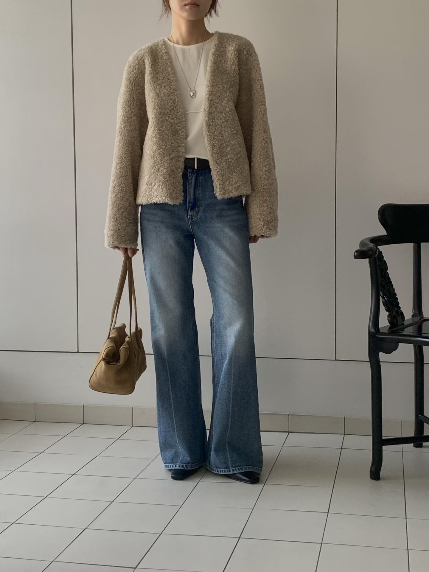 ♡超美刷色九頭身喇叭牛仔褲♡ (C251027)