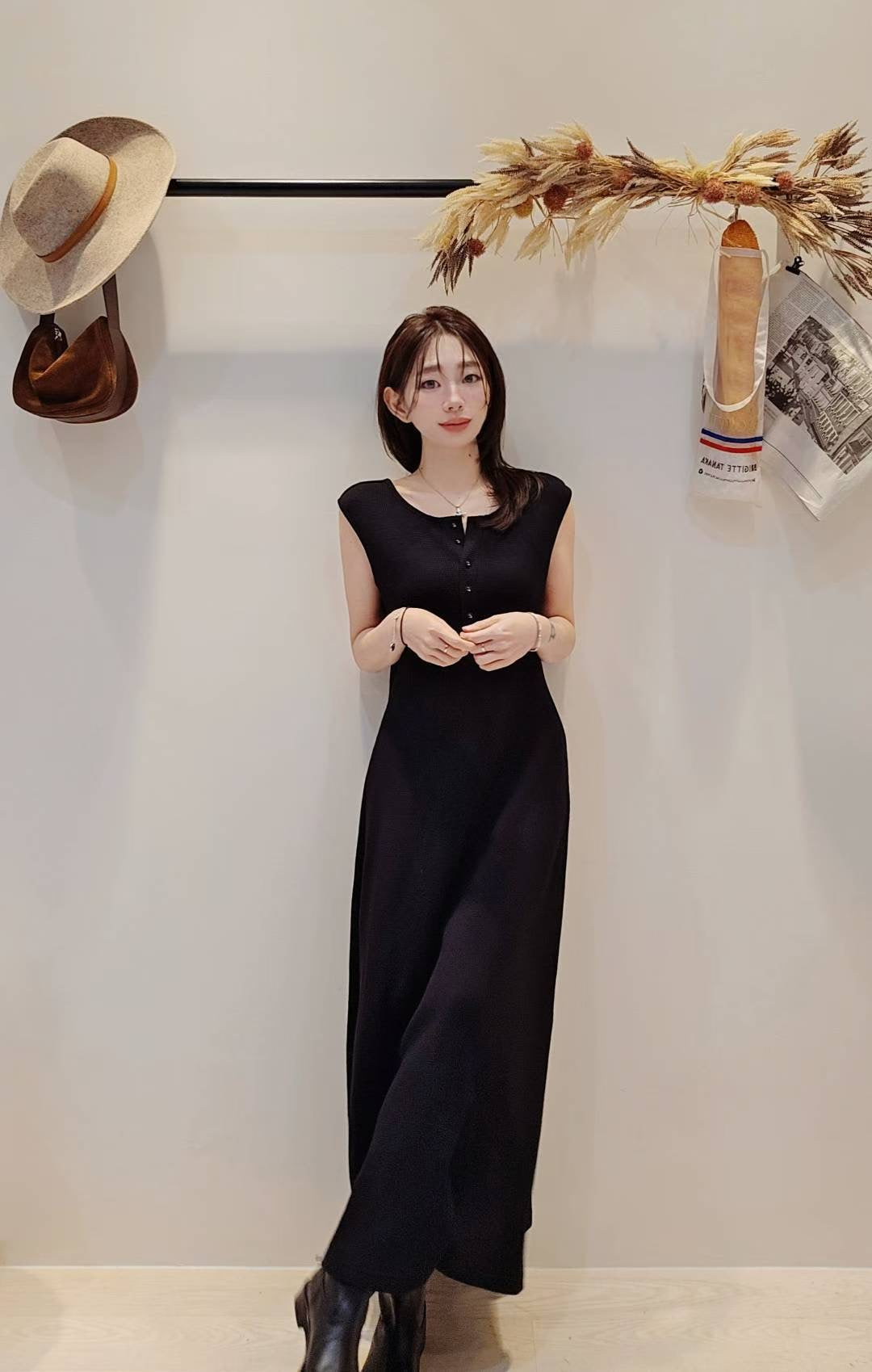 ♡Oni家♡鬆餅格修身休閒洋裝 (C251044)