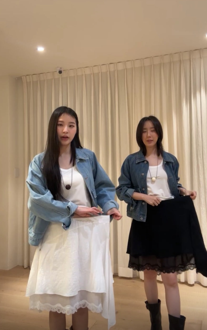 ♡設計感不規則蕾絲裙♡ (C260439)