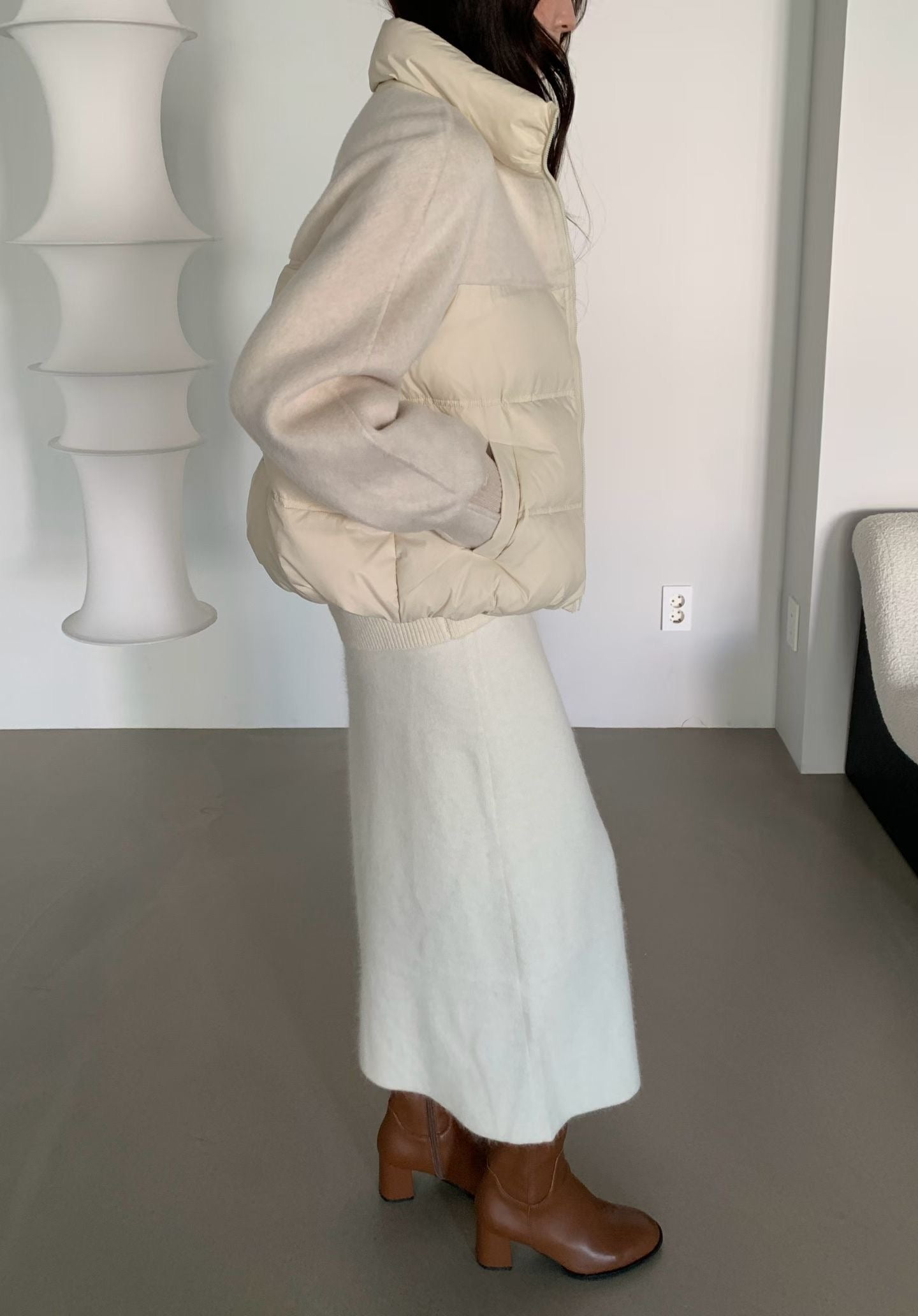 ♡質感異材質立領外套♡ (C251208)