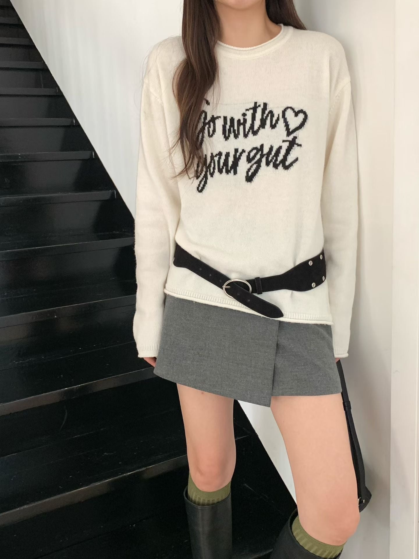 ♡活力字母圓領毛衣♡ (C251020)