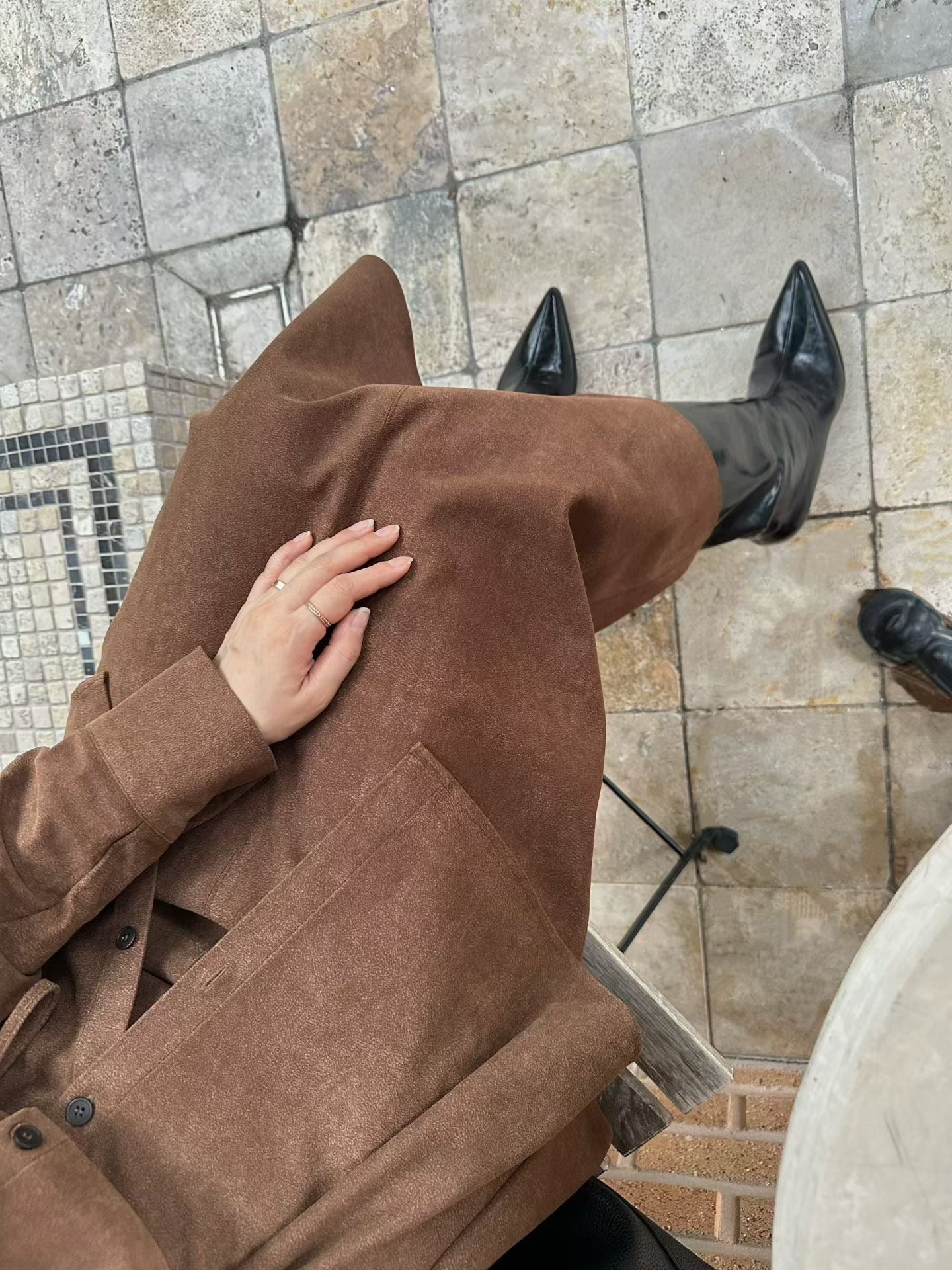 ♡都會微彈麂皮感中長裙♡ (C251117)