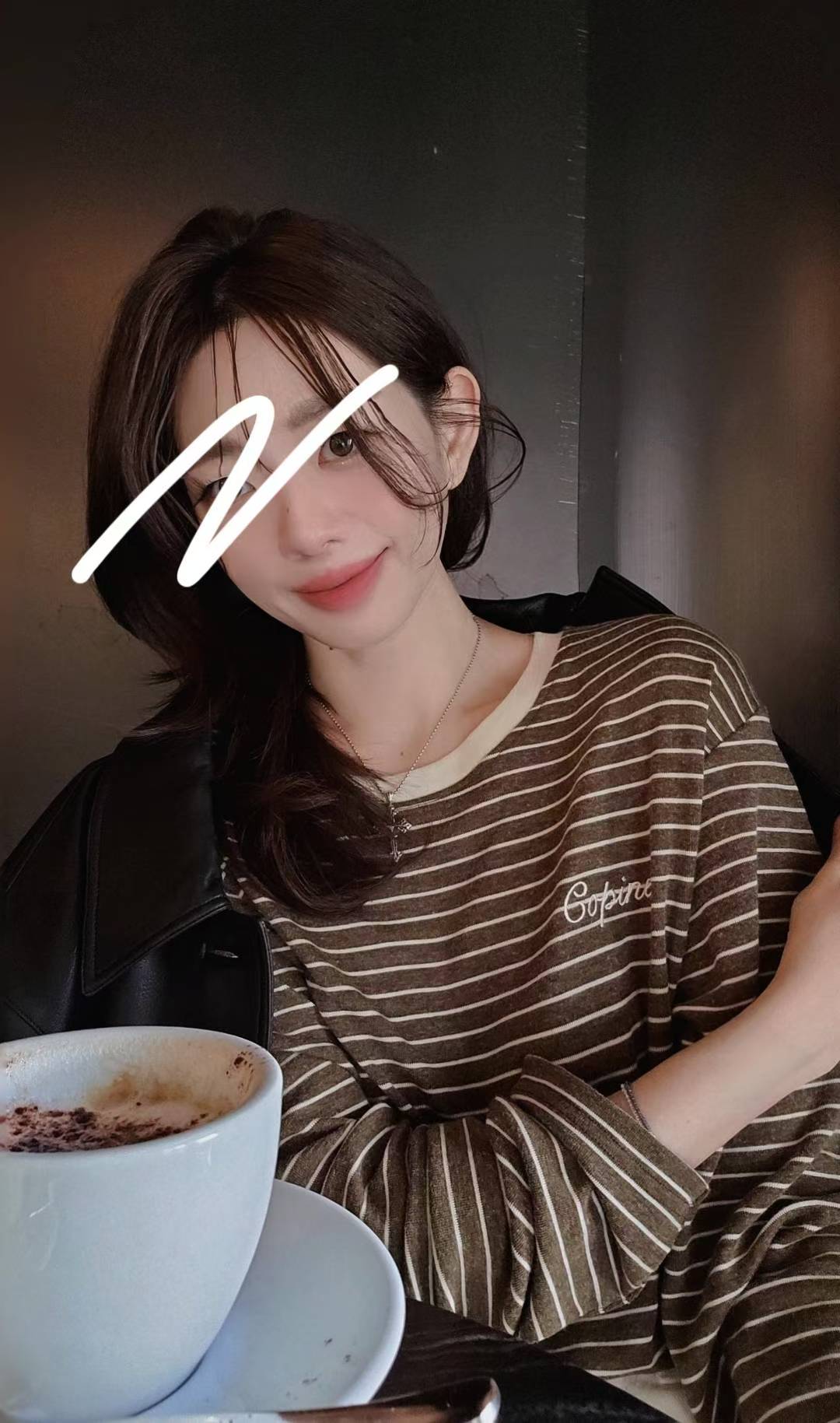 ♡Oni家♡品牌刺繡麻糬條紋T (C251152)