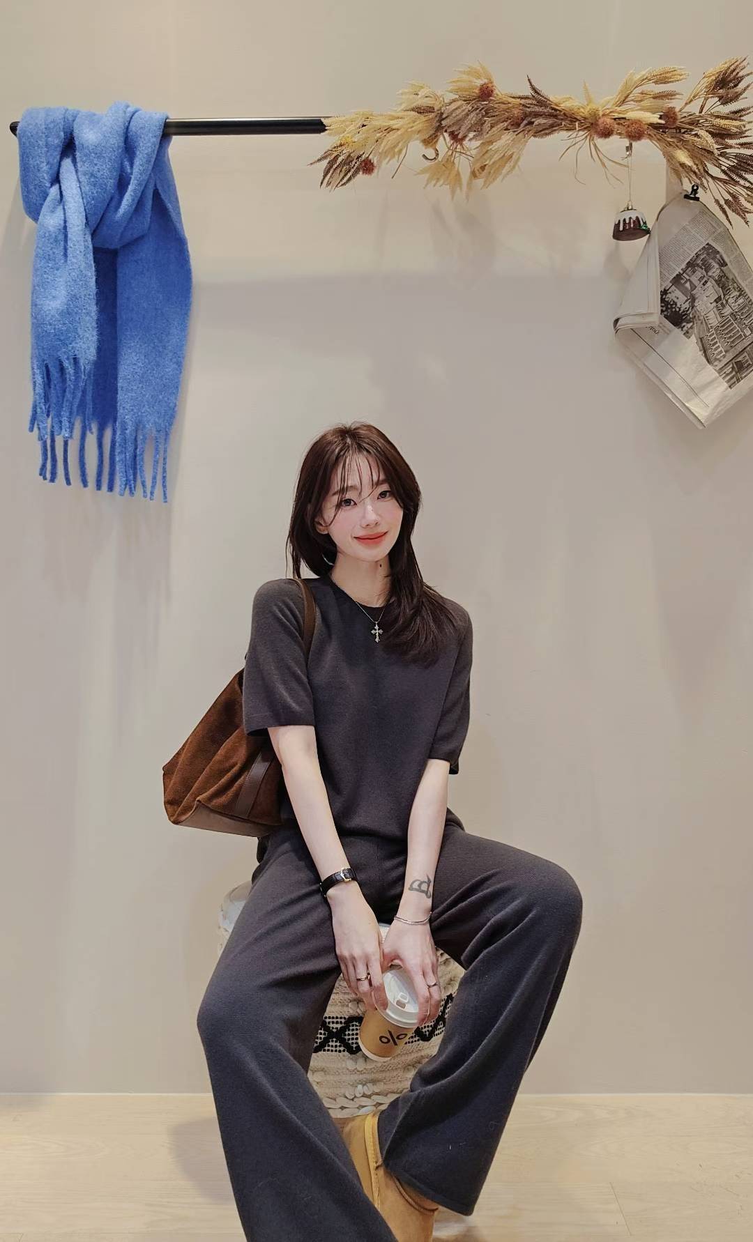 ♡Oni家♡100%羊絨喀什米爾修身長褲 (C251286)