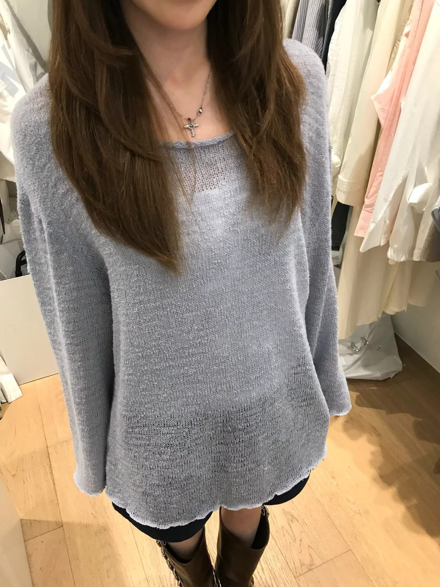 ♡夏日薄透慵懶寬鬆上衣♡ (C260561)