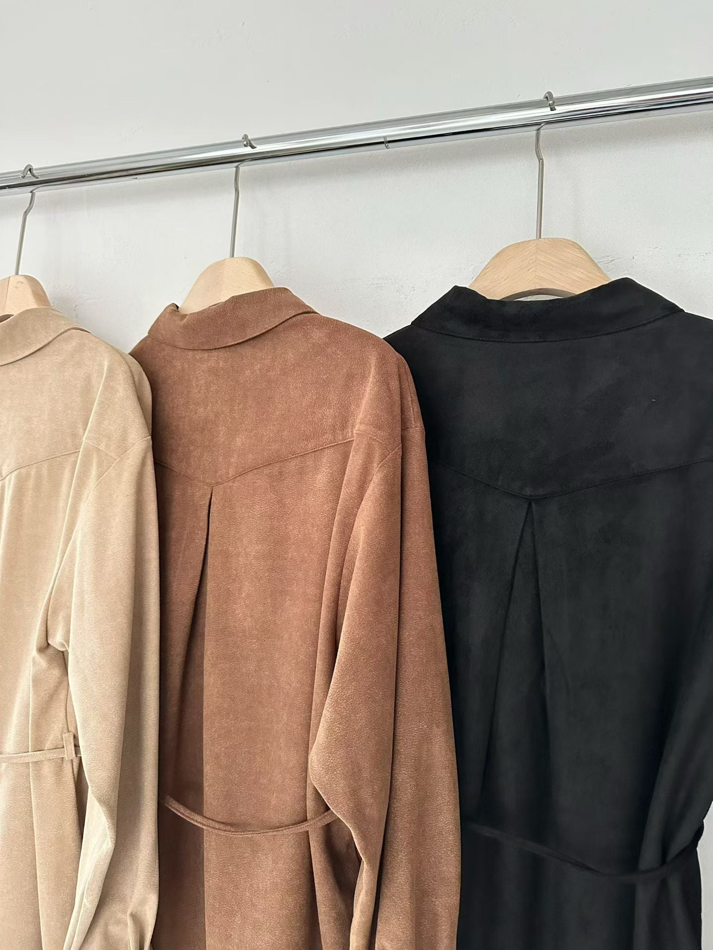 ♡柔霧麂皮綁帶襯衫♡ (C251116)