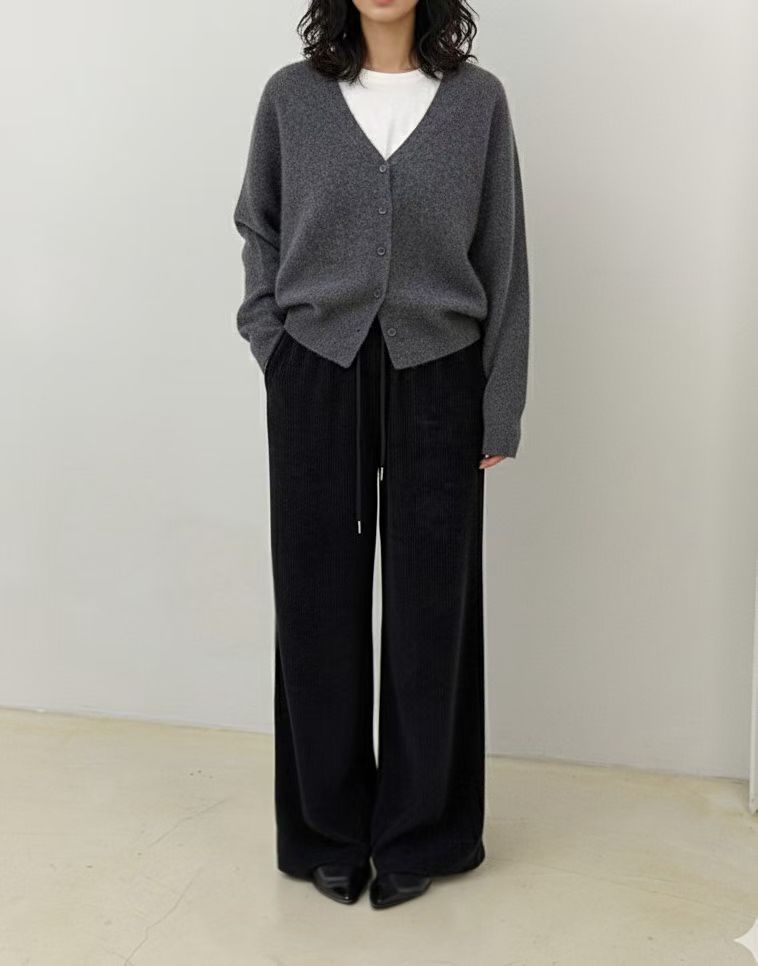 ♡泰迪燈芯絨垂墜寬褲♡ (C251250)