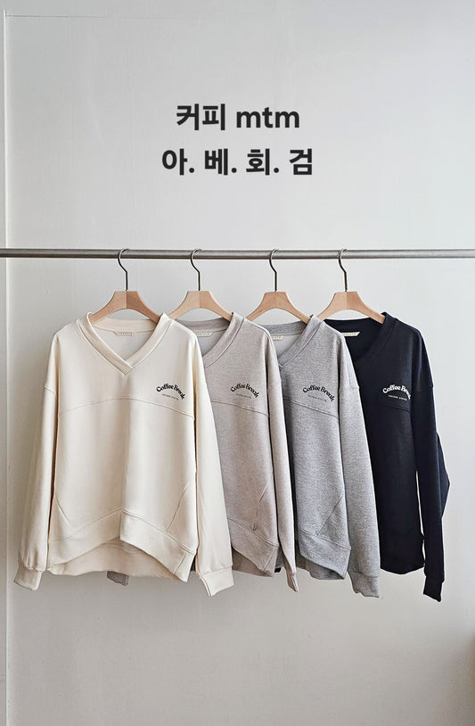 ♡Oni家♡Coffee休閒鬆弛感衛衣上衣 (C260351)