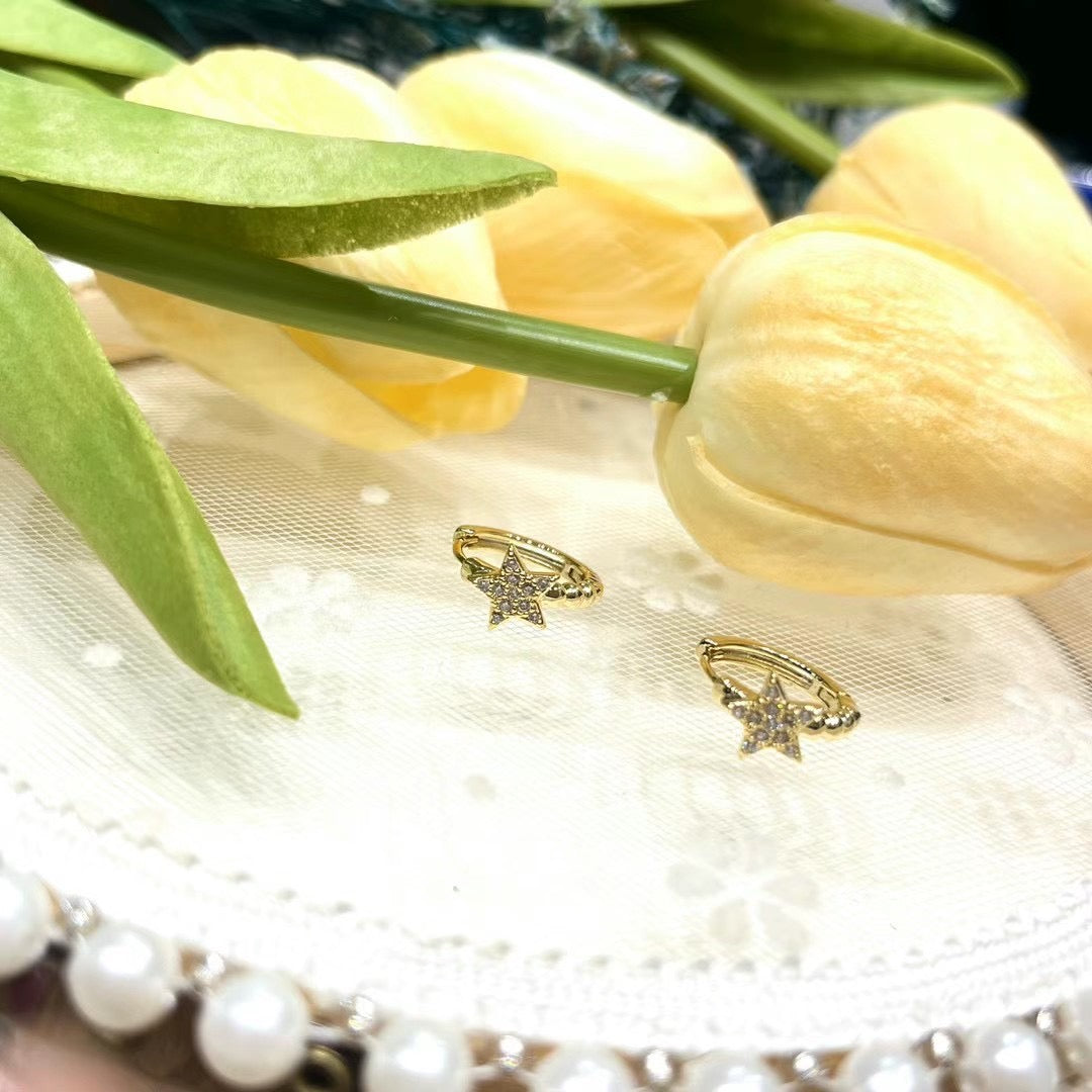 ❣ 鑲鑽星星耳環 ❣ (E250307)
