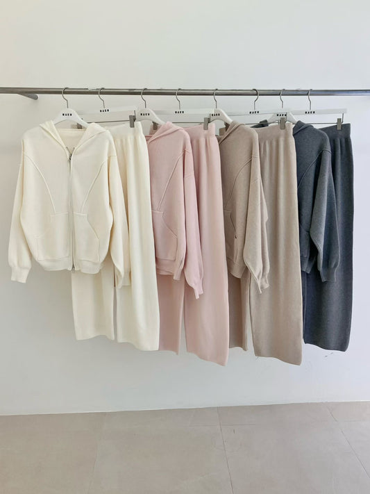 ♡柔彈舒適連帽休閒套裝♡ (C251248)