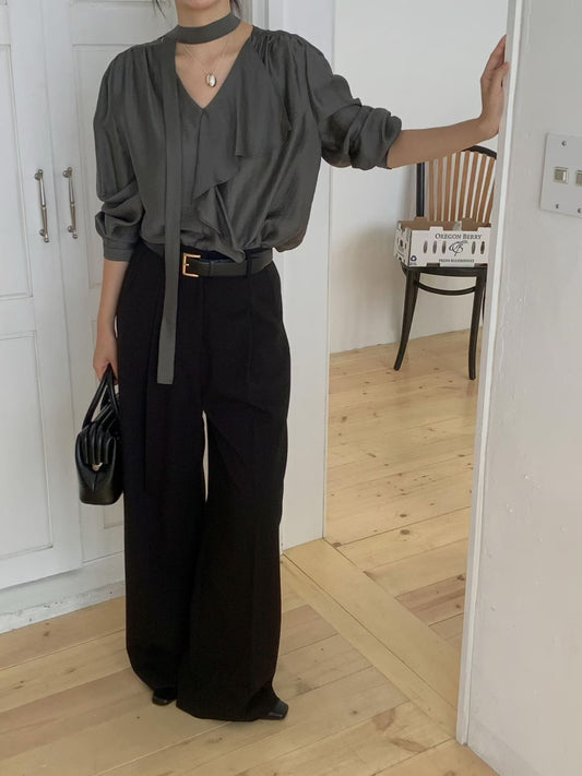 ♡秋日質感寬版西裝褲♡ (C251031)