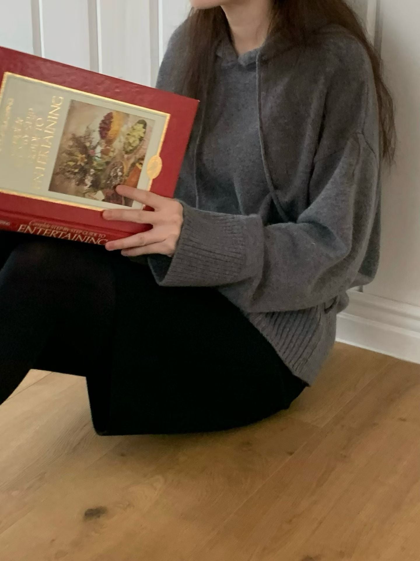 ♡法式軟糯長版連帽上衣♡ (C251241)