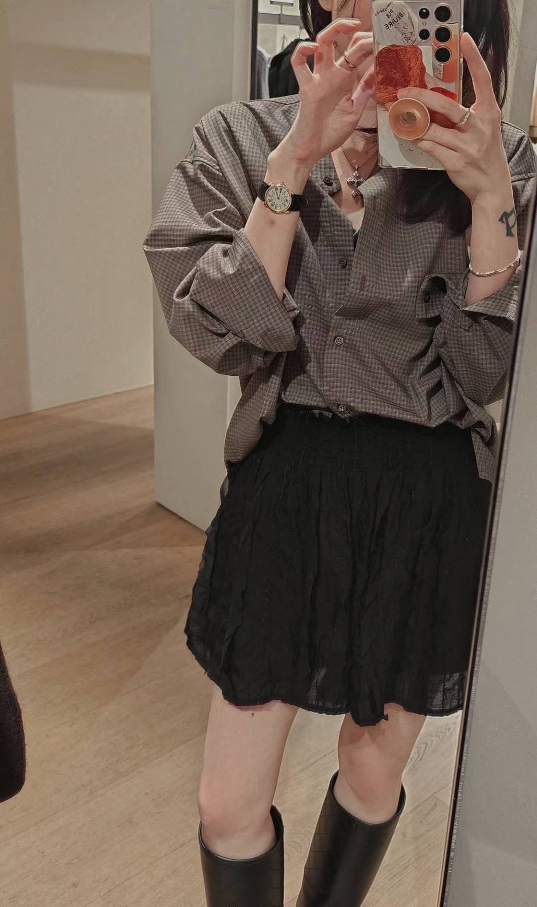 ♡Oni家♡韓里韓氣的格子襯衫 (C251206)