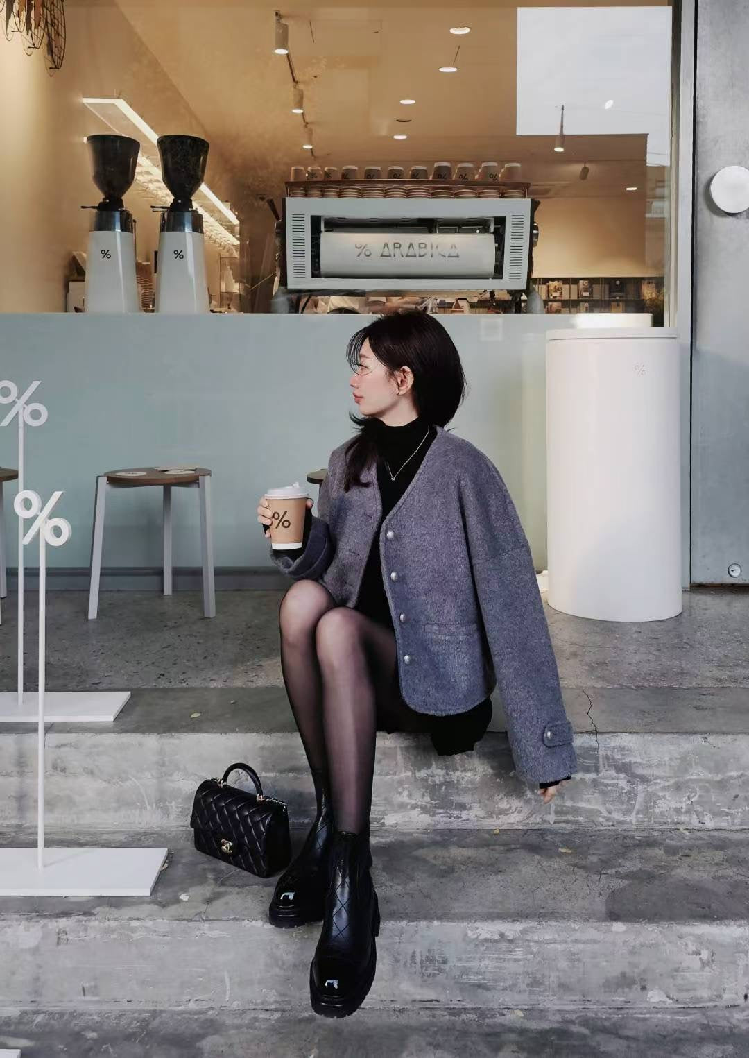 ♡Oni家♡經典混羊毛短外套 (C251207)