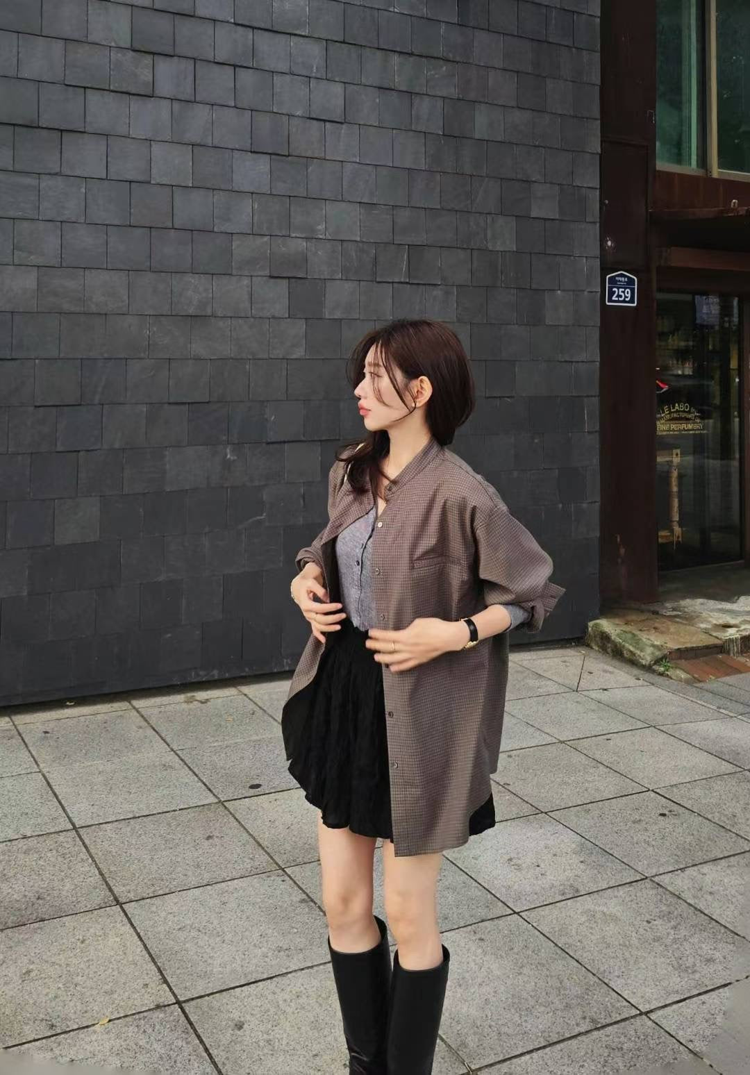 ♡Oni家♡韓里韓氣的格子襯衫 (C251206)