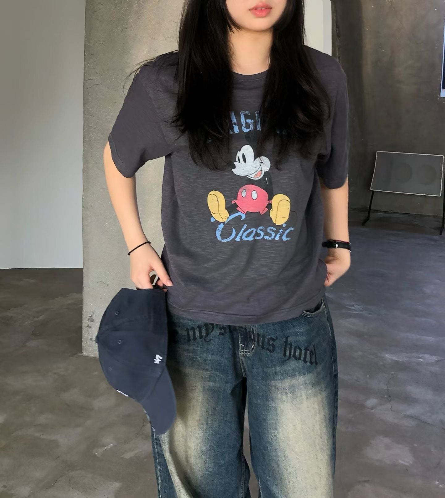 ♡Disney授權復古刷色經典米奇T ♡ (C260526)
