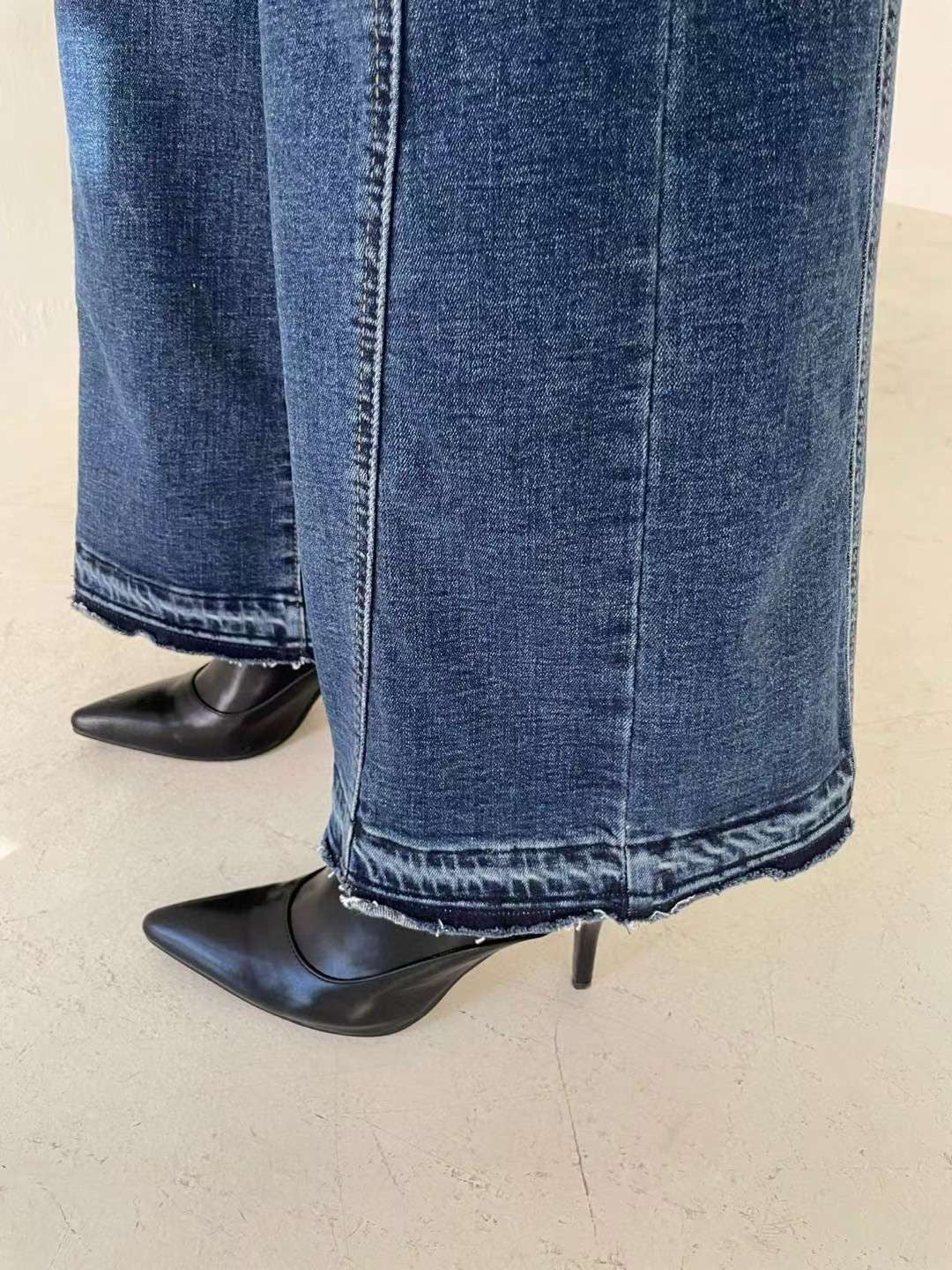 ♡顯瘦側拼接設計刷絨寬褲♡ (C251233)